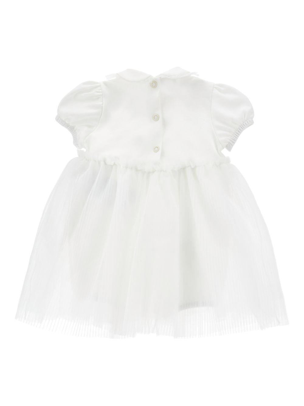 Abito per neonata Monnalisa bianco con dettaglio rosa 35G201 7010 0001 MONNALISA KIDS