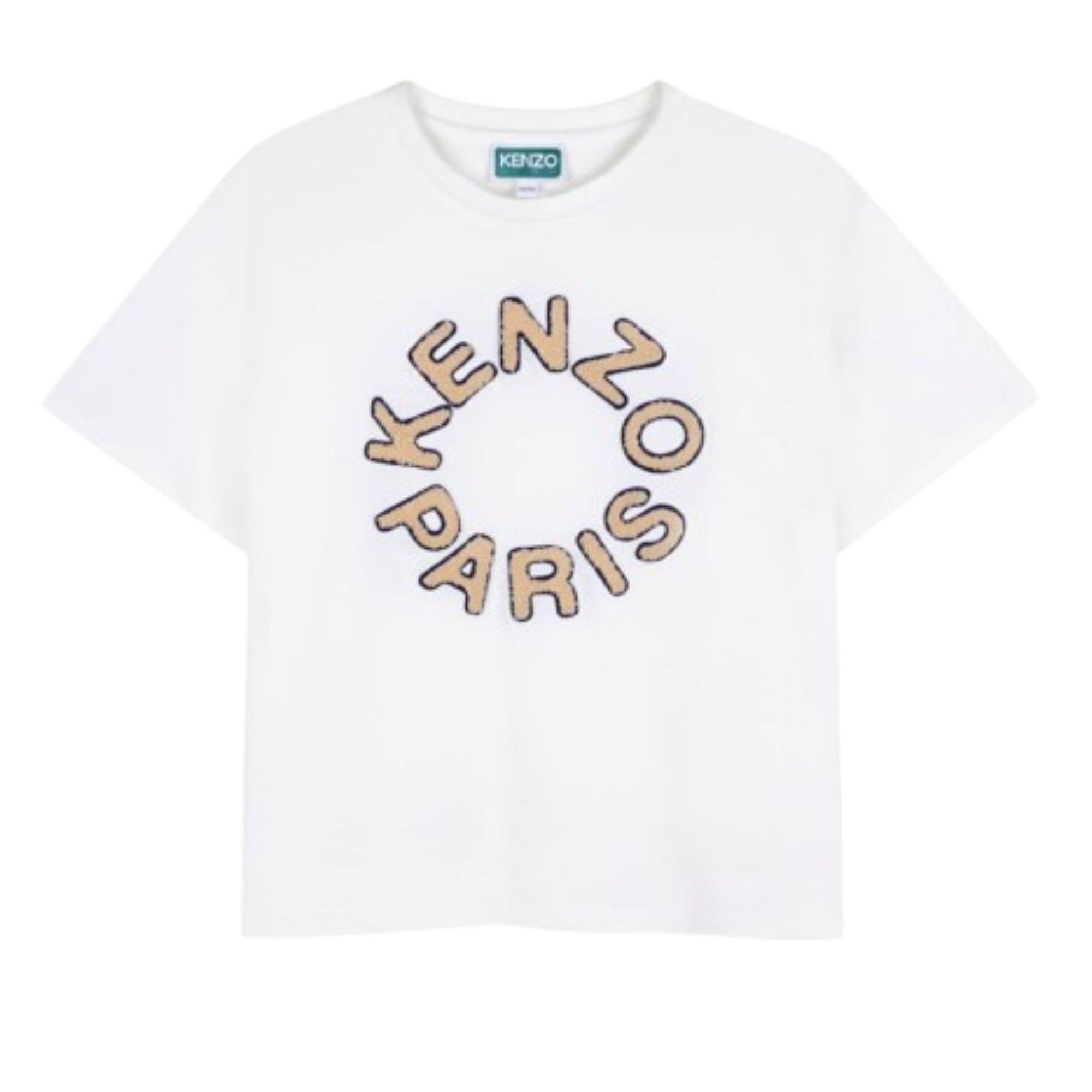 T-shirt per bambino Kenzo kids bianca con logo K61699 117 KENZO KIDS