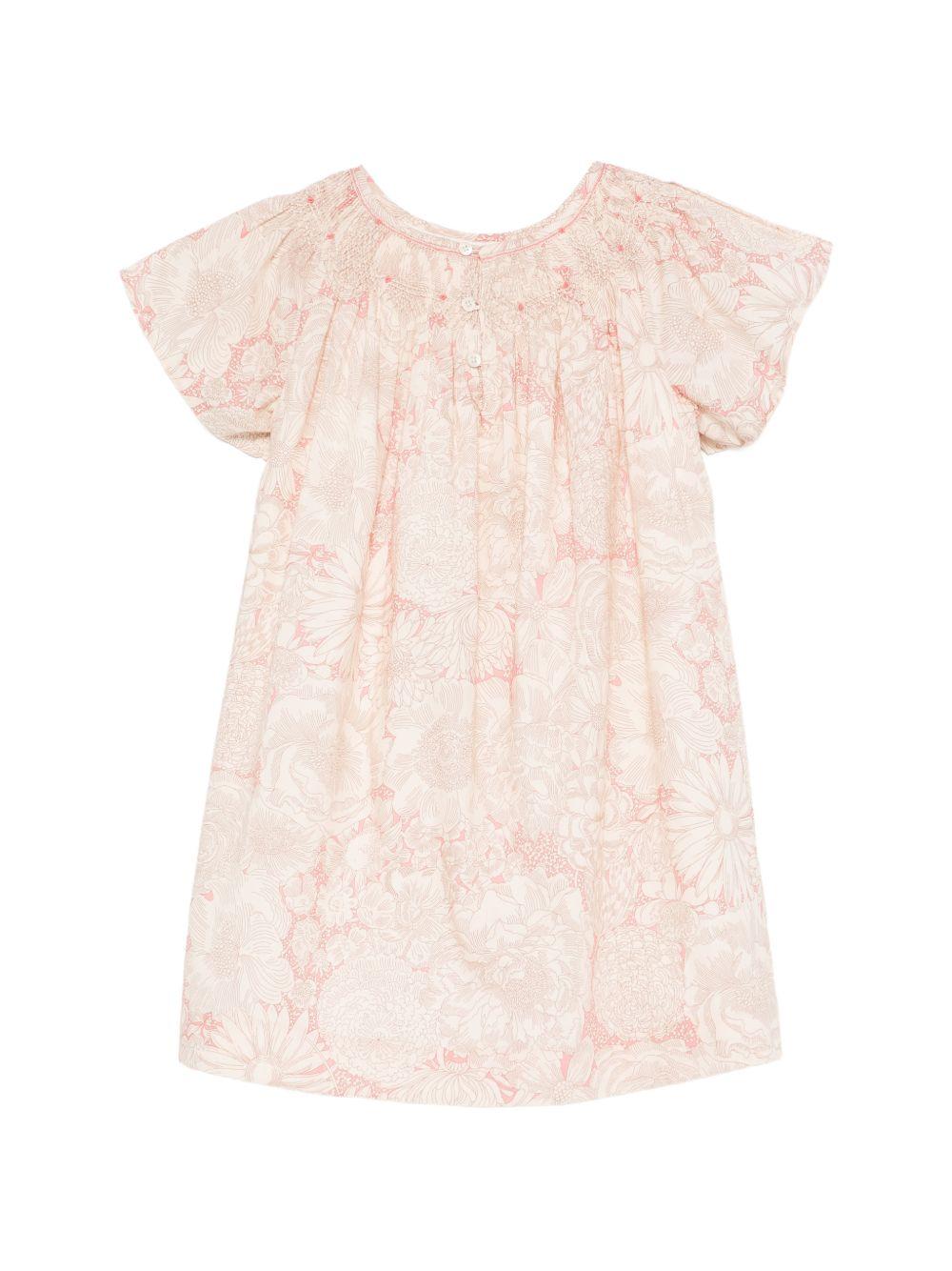 Abito per bambina Bonpoint rosa con stampa grafica floreale S06GDRW00025 522 BONPOINT KIDS