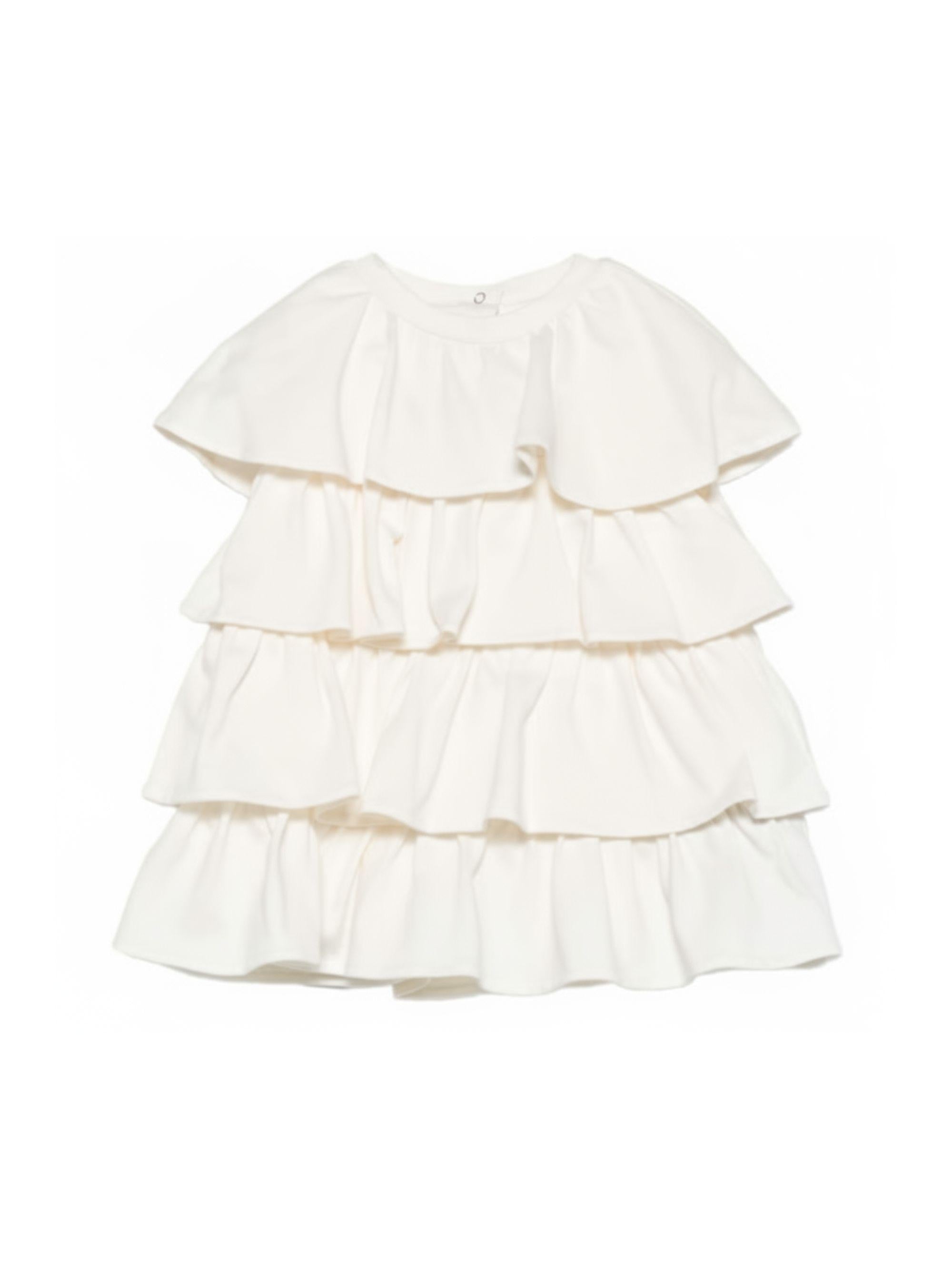 Abito per neonata Balmain Kids bianco con design a più strati BY1071 Z3672 102NE BALMAIN KIDS