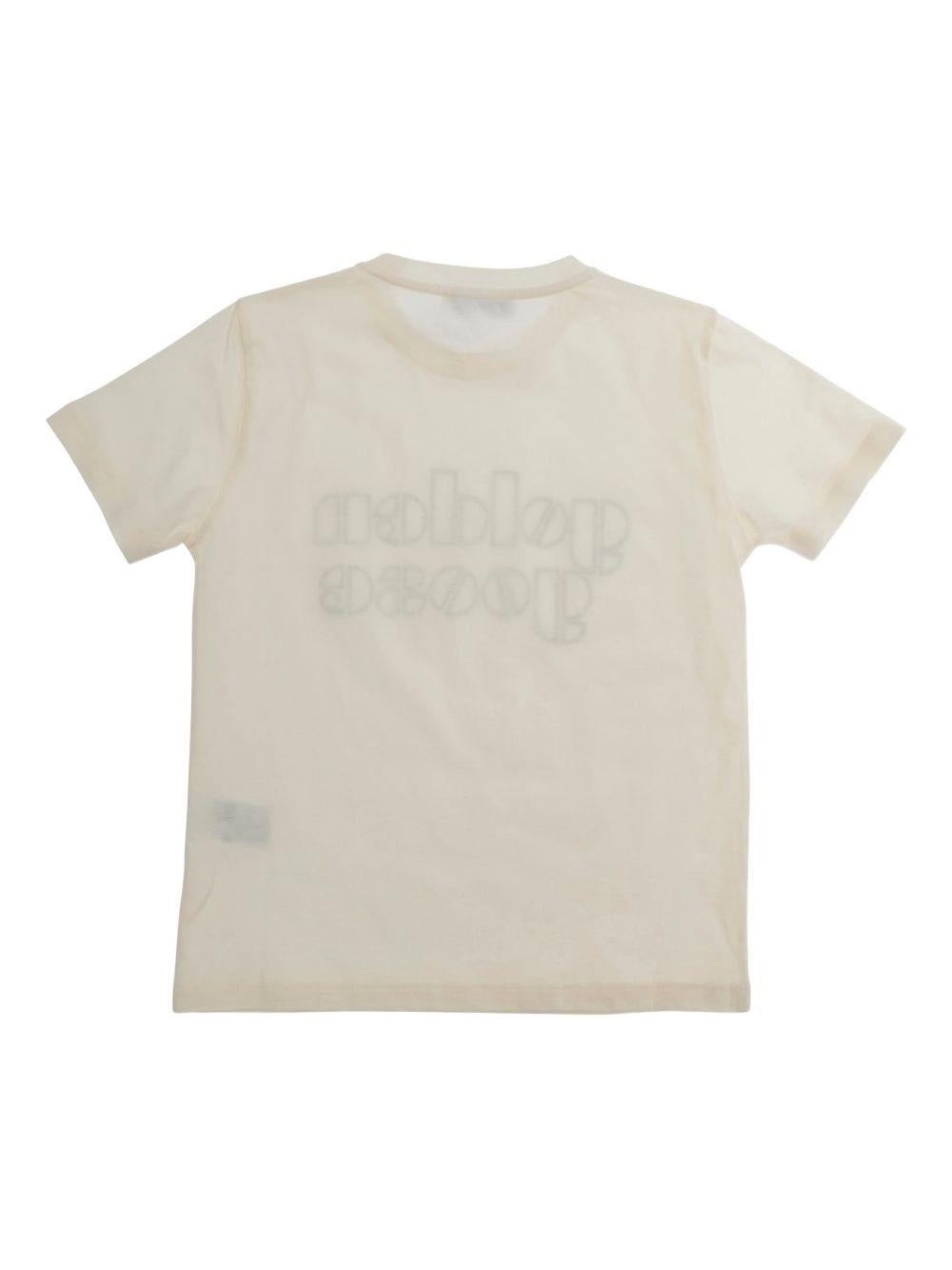 T-shirt per bambino Golden Goose Kids beige con logo GKP01403P002433 11560 GOLDEN GOOSE KIDS