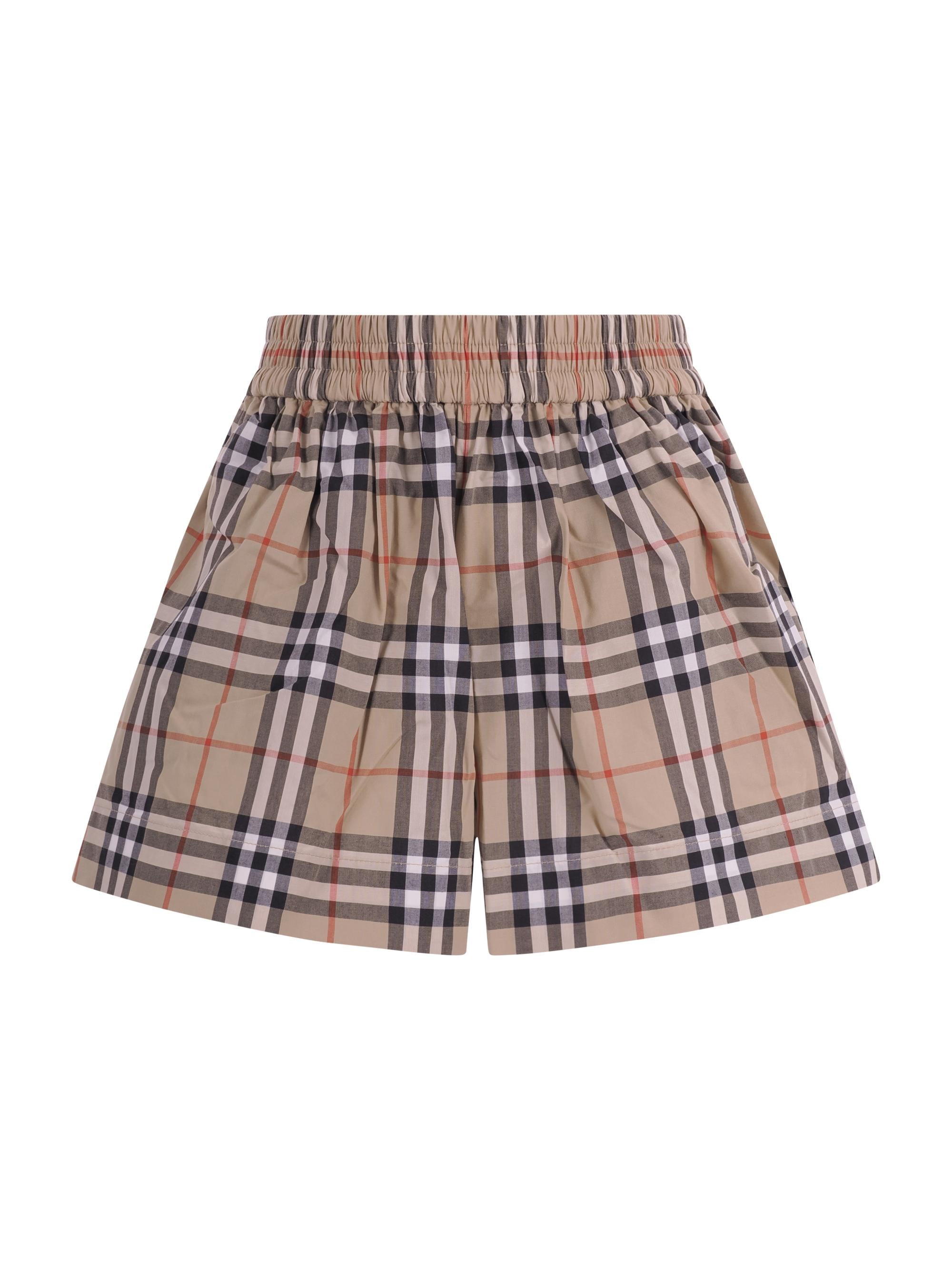 Shorts per bambina Burberry Kids beige con motivo Vintage Check all-over 8117159 B9368 BURBERRY KIDS