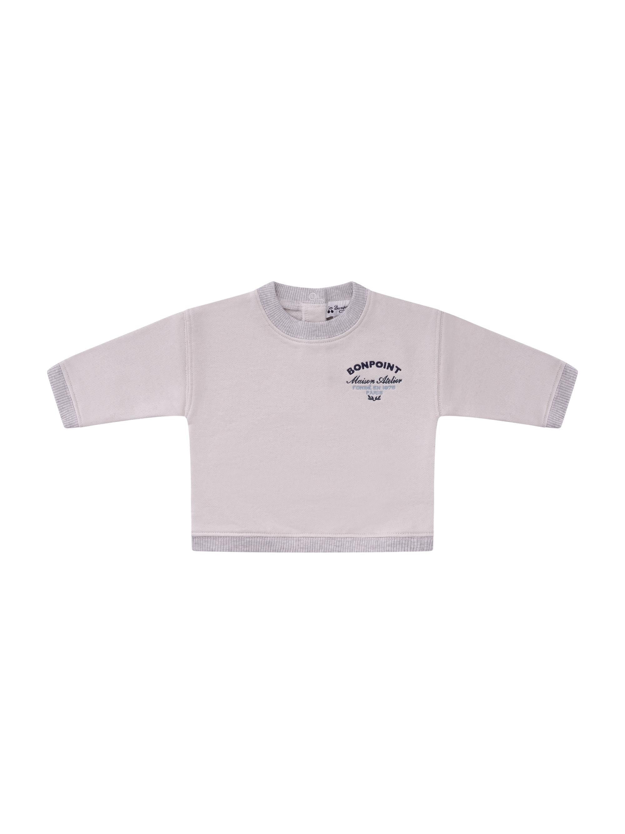 Felpa per neonato Bonpoint beige con logo sul davanti C06YSWK00001 192A BONPOINT KIDS
