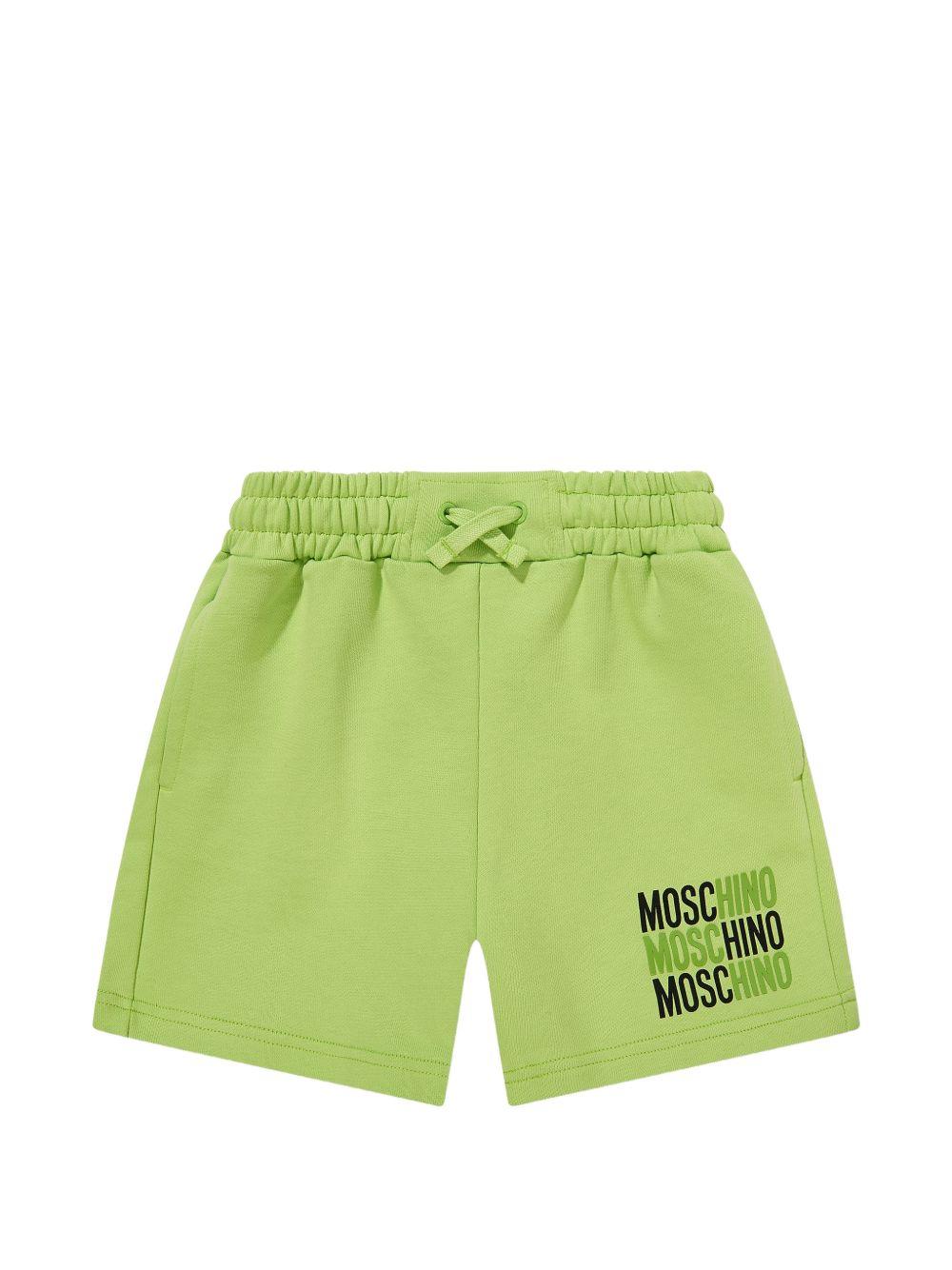Set 2 pezzi da bambino Moschino Kids verde con stampa logo HMG00RLCA32 83687 MOSCHINO KIDS