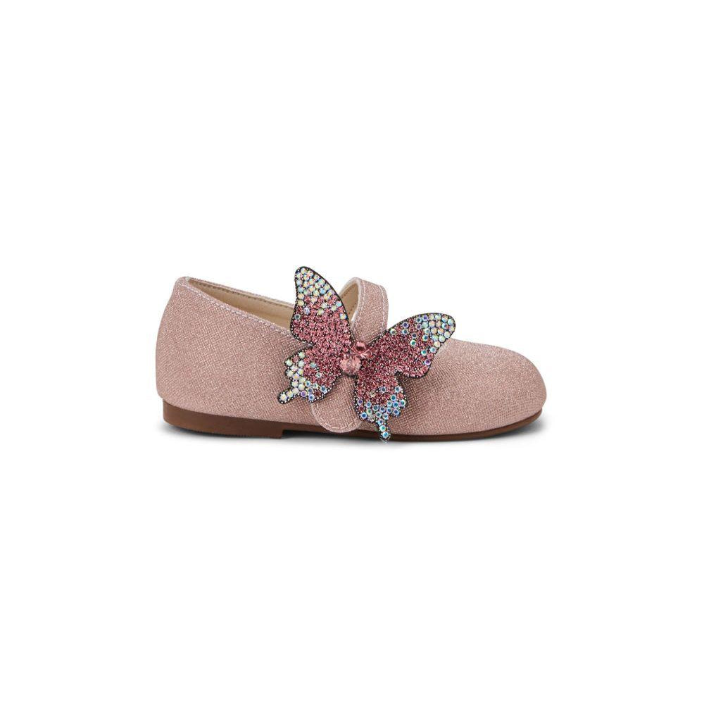 Ballerine per bambina BabyWalker rosa con applicazione farfalla PB5843 DUSTY PINK BABYWALKER KIDS