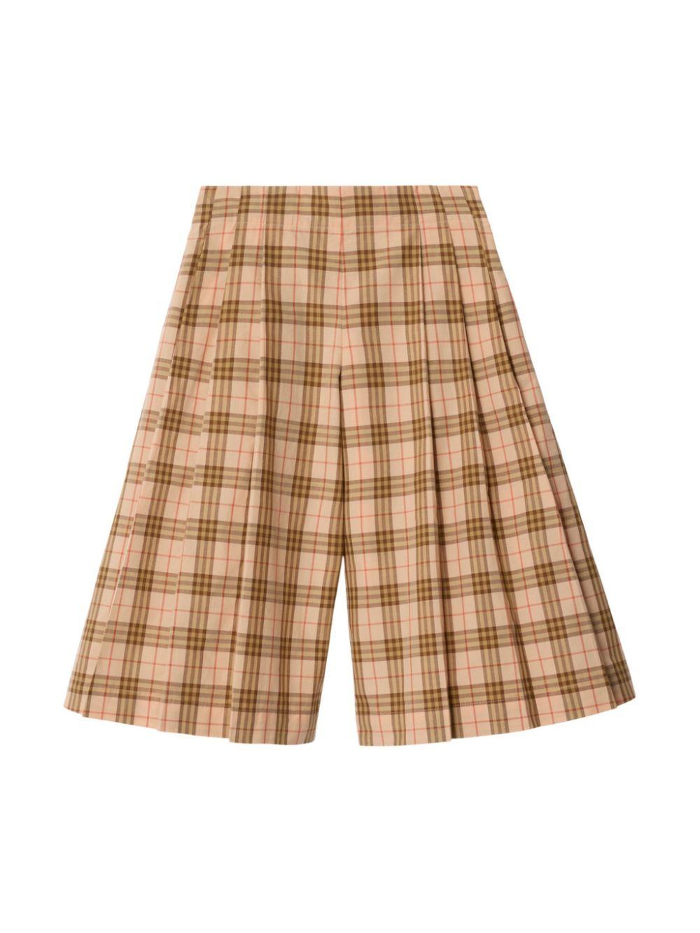 Culottes per bambina Burberry Kids beige con motivo a quadri 8100068 C1734 BURBERRY KIDS