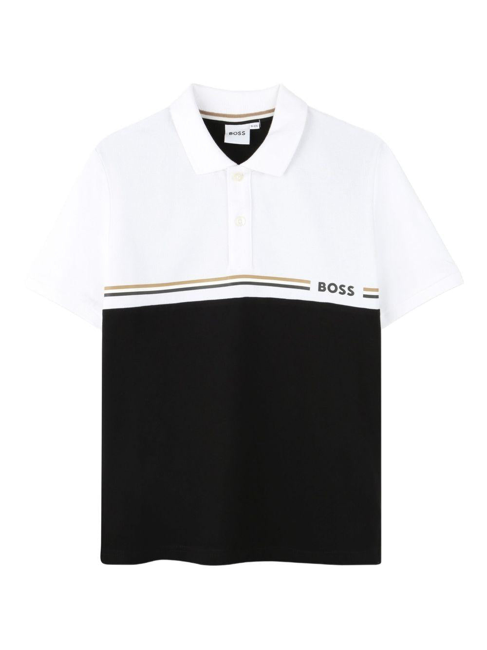 Polo per bambino Boss Kidswear multicolor con design color-block J52339 09B BOSS KIDS