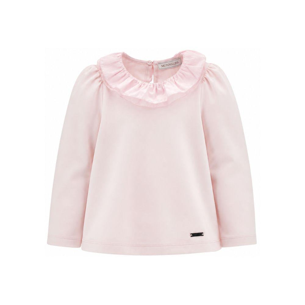T-shirt per bambina Monnalisa Kids rosa con colletto con ruches 17H603 8201 0091 MONNALISA KIDS