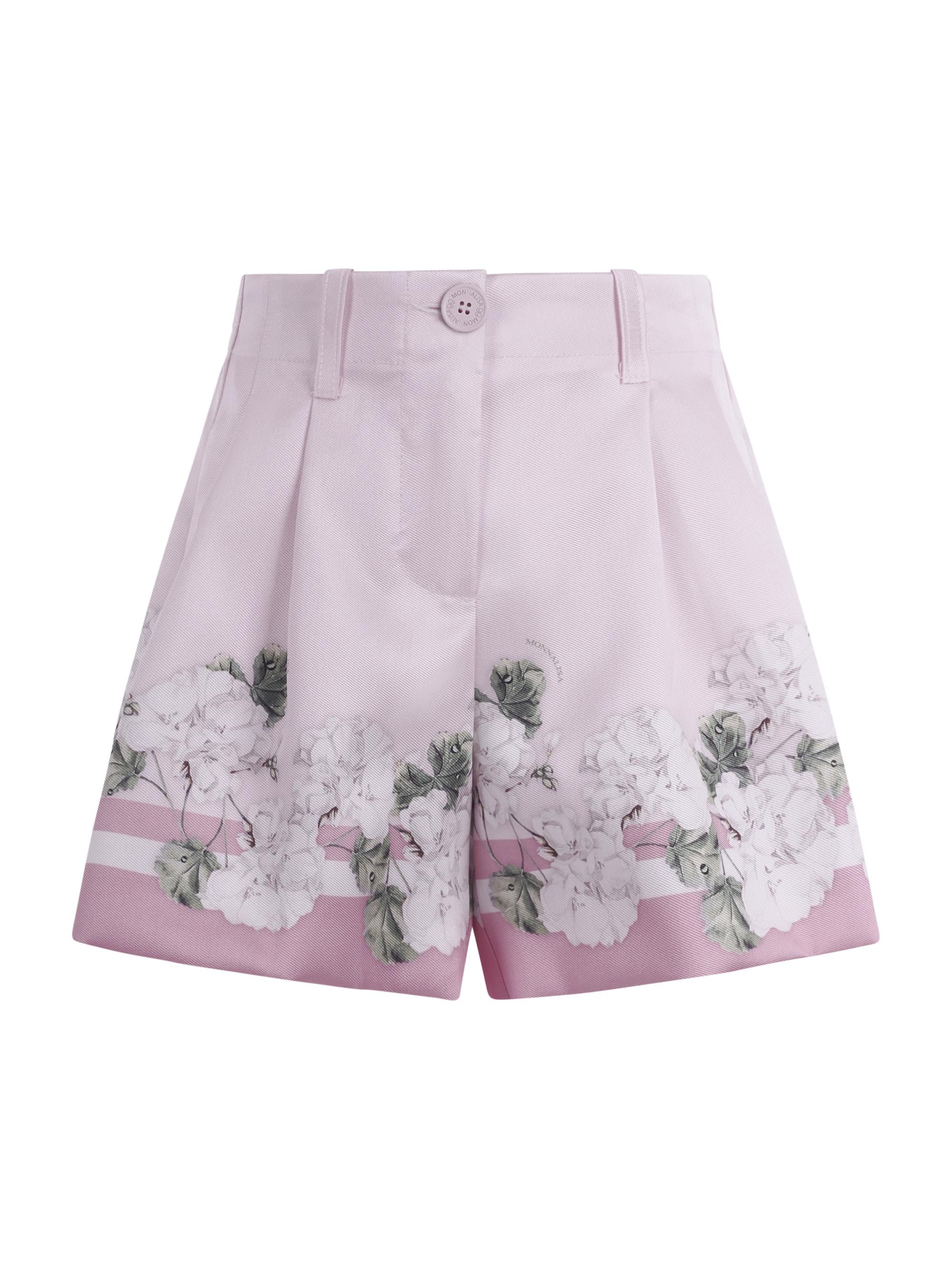 Shorts per bambina Monnalisa rosa con stampa grafica a fiori 71G405 7651 0091 MONNALISA KIDS
