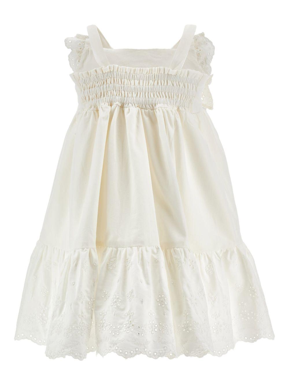 Abito per bambina Monnalisa bianco con gonna con balze 17G902 7043 0099 MONNALISA KIDS