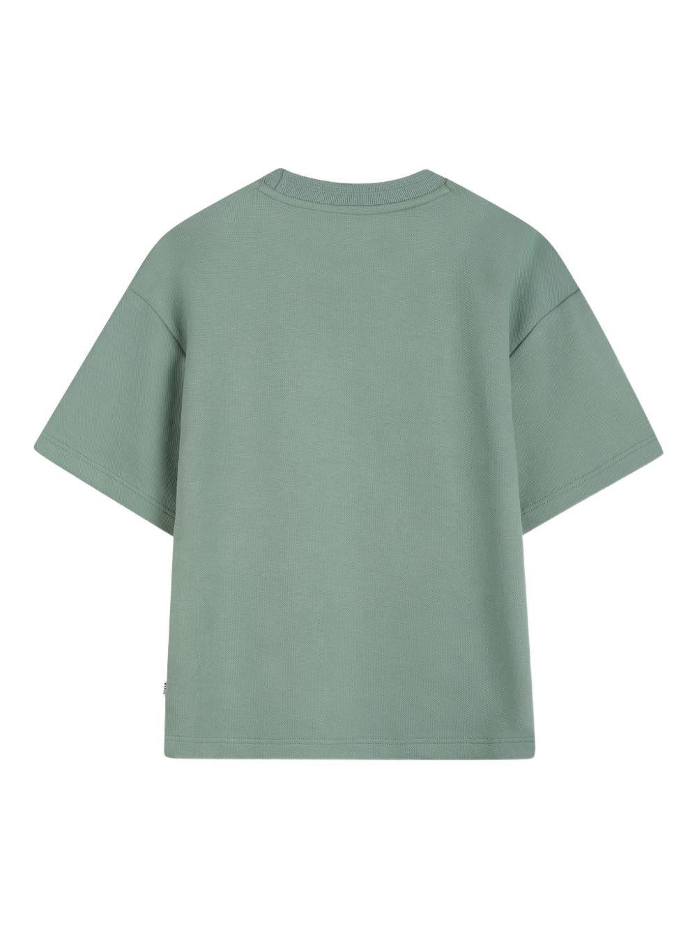 T-shirt per bambino Boss Kids verde con stampa logo J52990 64U BOSS KIDS