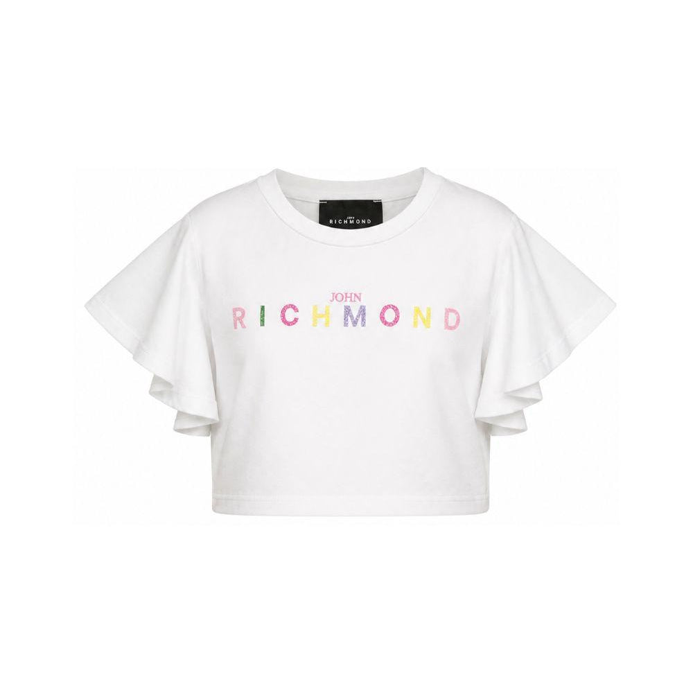 T-shirt per bambina John Richmond Junior bianca con ruches RGP26008TO WHITE JOHN RICHMOND KIDS