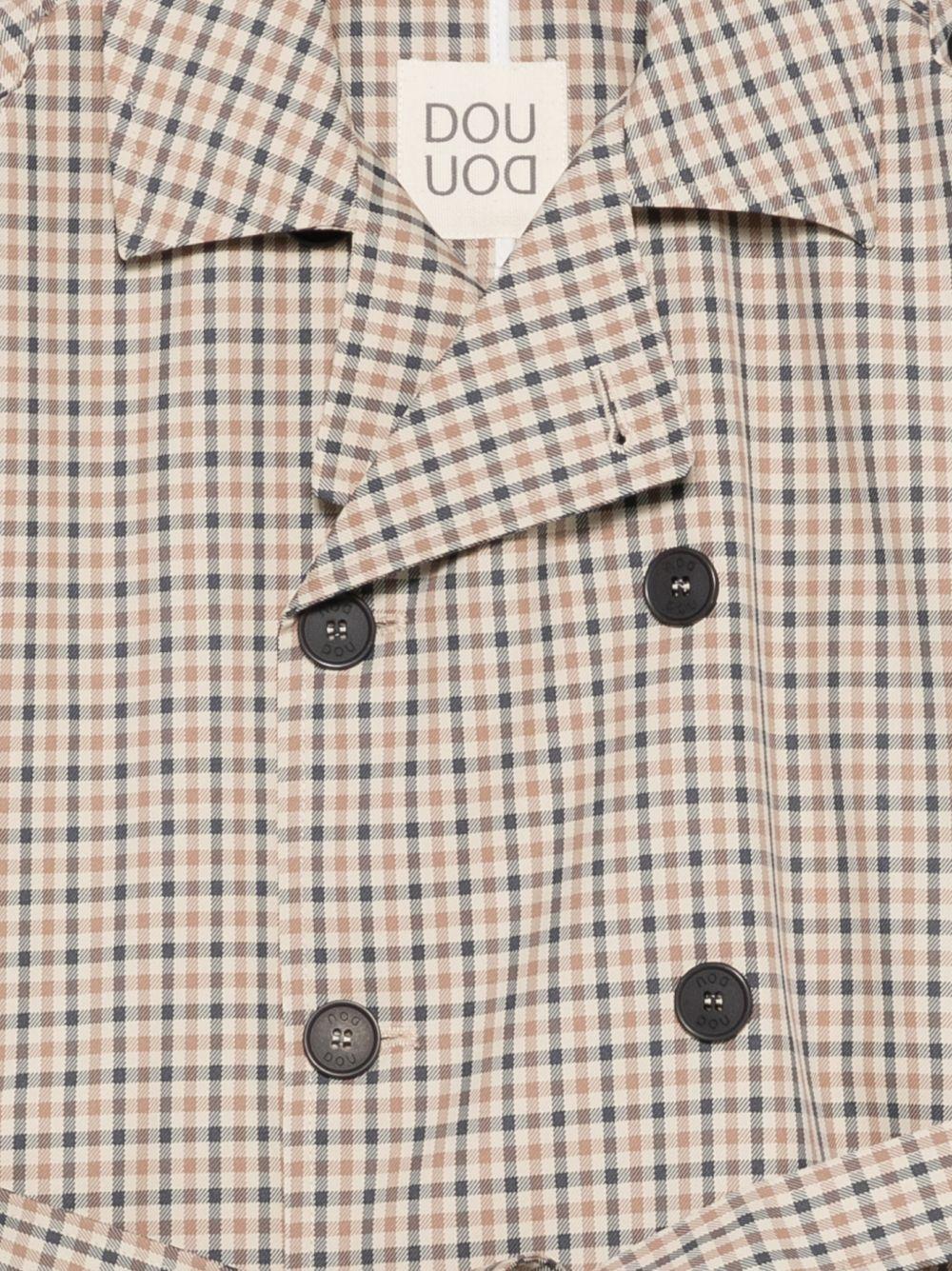 Giacca per bambina Douuod Kids beige con motivo a quadri DY2P10 B0097 108BG DOUUOD