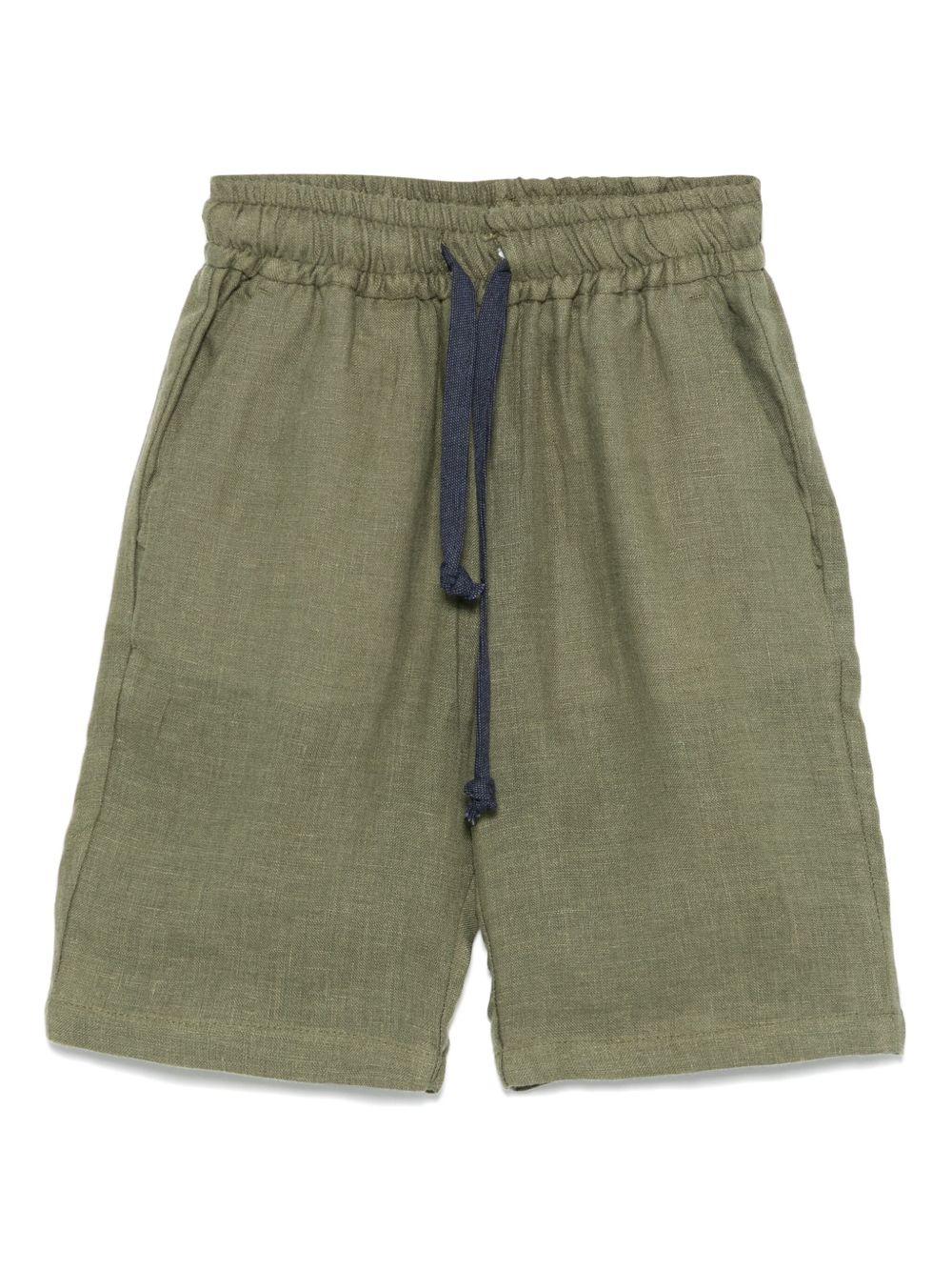 Shorts per bambino Drumohr Kids verde in lino S5BR71 D72 DrUMOHR KIDS