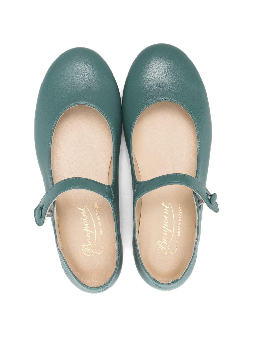 Ballerine per bambina Bonpoint verde con punta tonda S06GSOL00002 048 BONPOINT KIDS