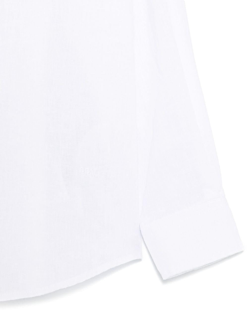 Camicia per bambino Paolo Pecora Kids bianco con ricamo logo PP4042 GESSO PAOLO PECORA KIDS