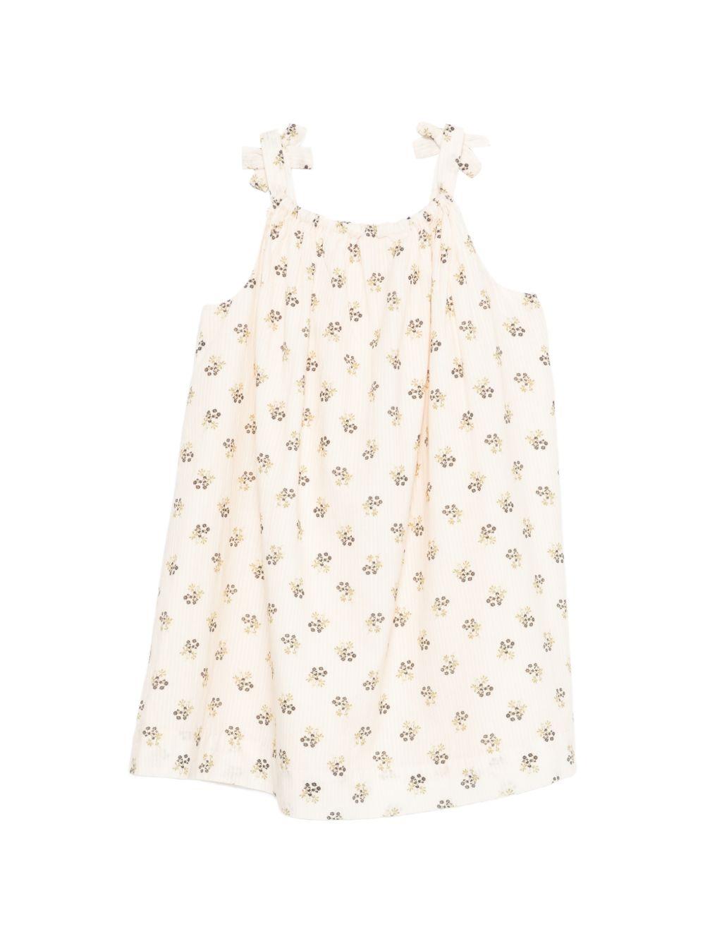 Abito per bambina Bonpoint bianco con stampa fiori all-over S06GDRW00054 503 BONPOINT KIDS