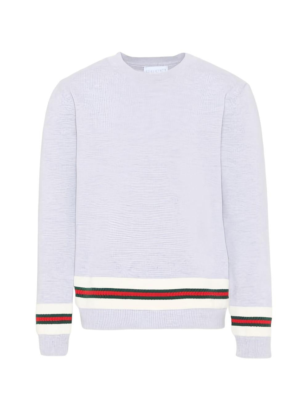 Maglione per bambino Gucci Kids bianco con dettaglio a righe 851146XKFDC 1070 GUCCI KIDS