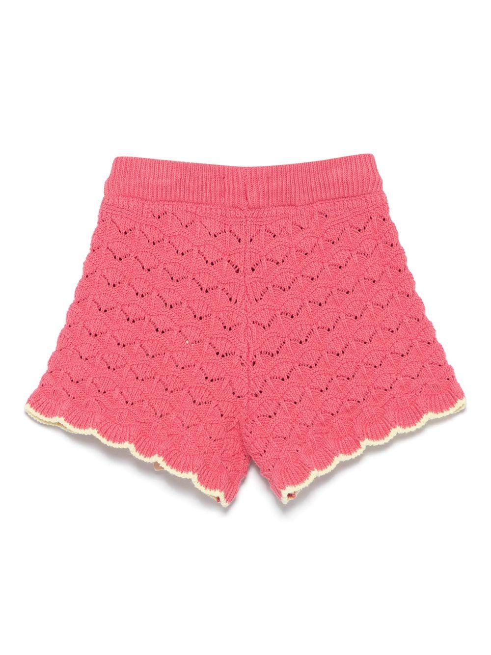 Shorts per bambina Scotch & Soda Kids fucsia in maglia con orlo a smerlo 179304 650 SCOTCH&SODA