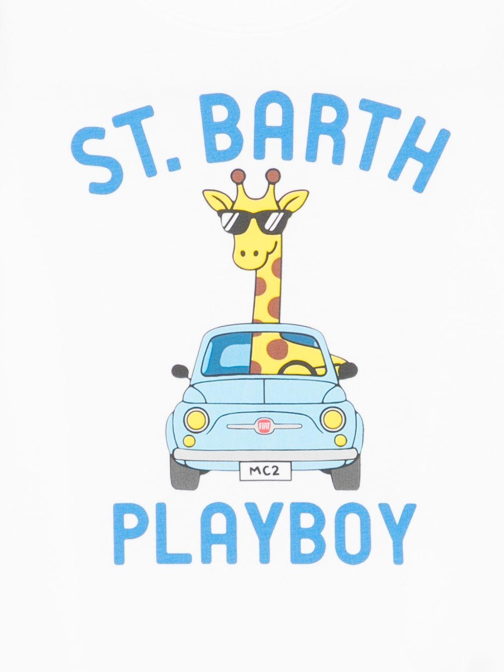 T-shirt per bambino MC2 Saint Barth Kids bianco Fiat 500 Denver Jr. DNV0001 01957L MC2 ST. BARTH KIDS