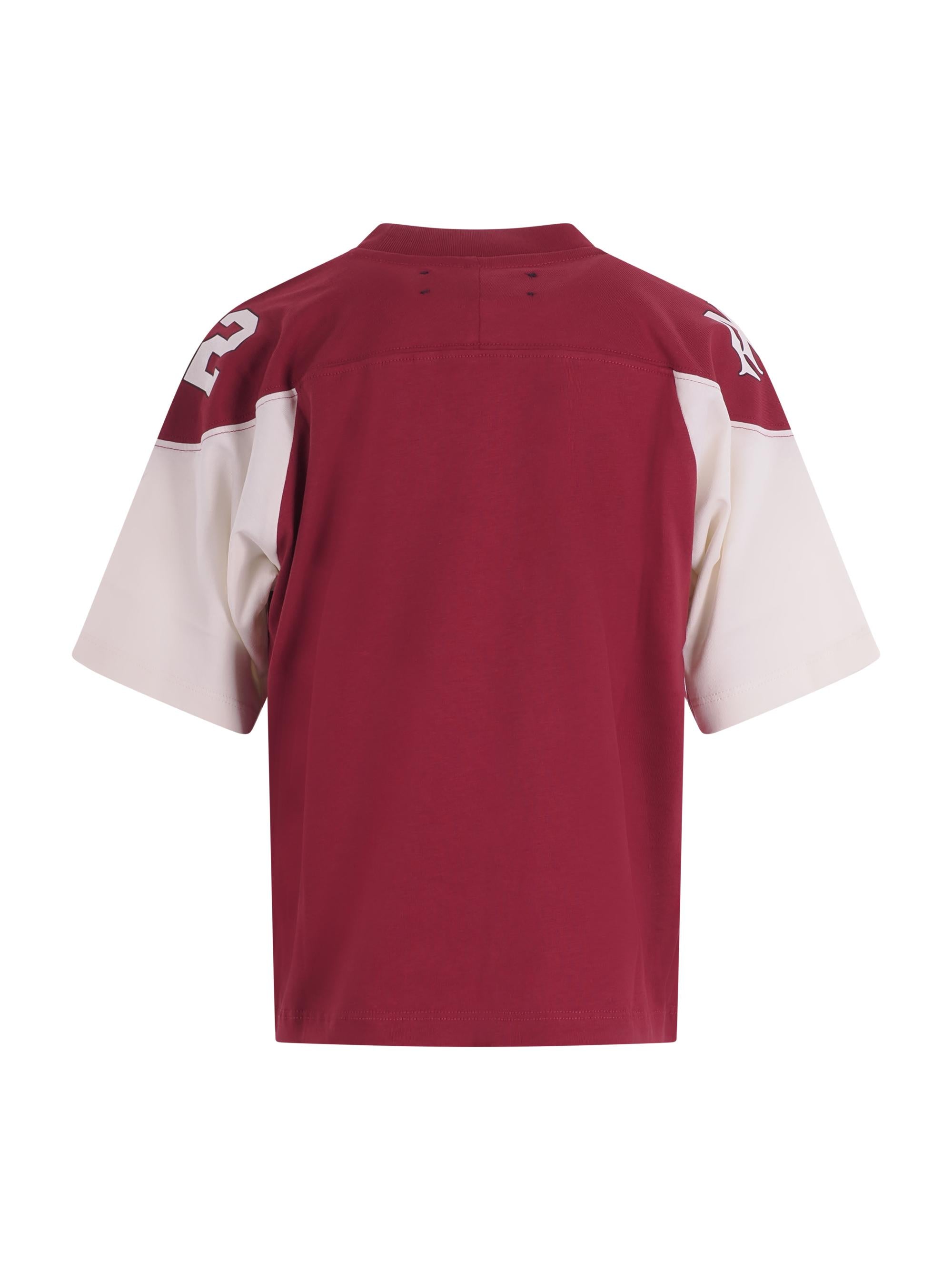 T-shirt per bambino Amiri Kids rossa con logo sul davanti ACTOJR1002 633 AMIRI KIDS