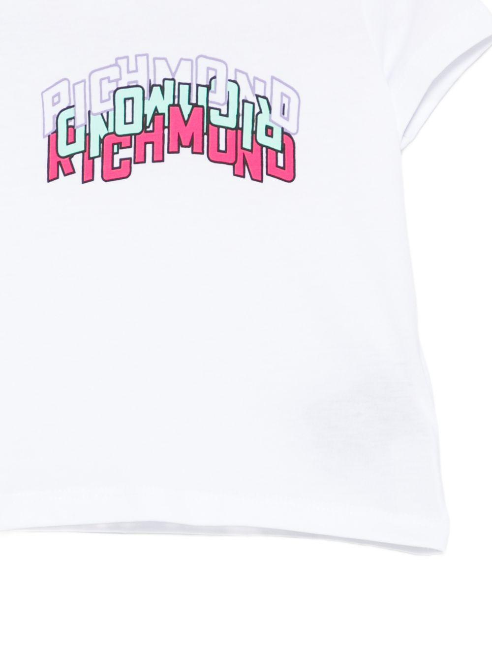 T-shirt per neonati John Richmond Junior bianca con dettaglio logo RIP26085TS WHITE JOHN RICHMOND KIDS