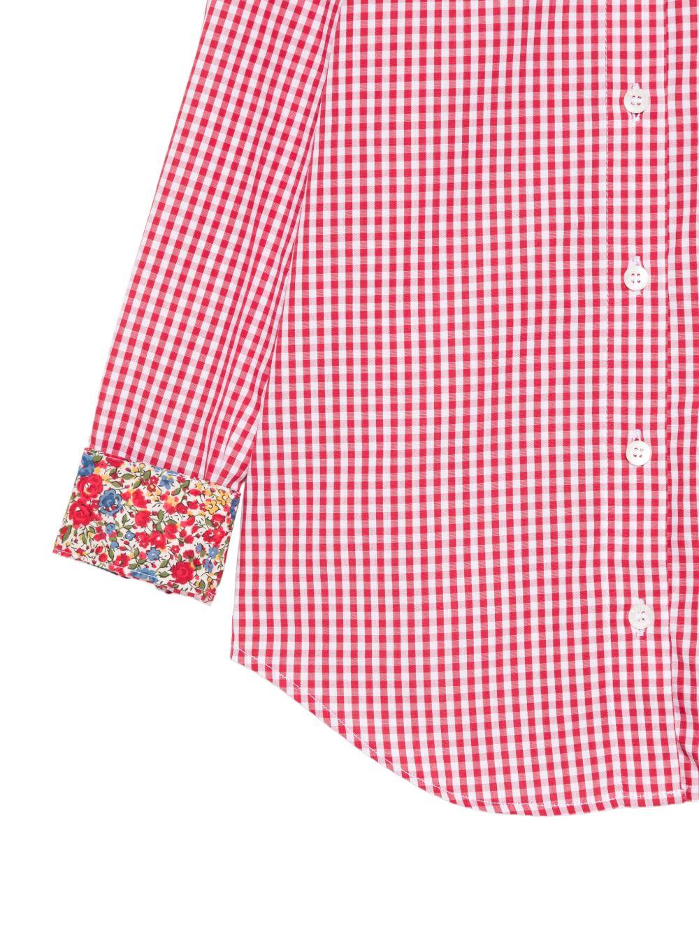 Camicia Brigitte per bambina MC2 Saint Barth Kids rossa con design a quadri BRIG003 00975L MC2 ST. BARTH KIDS