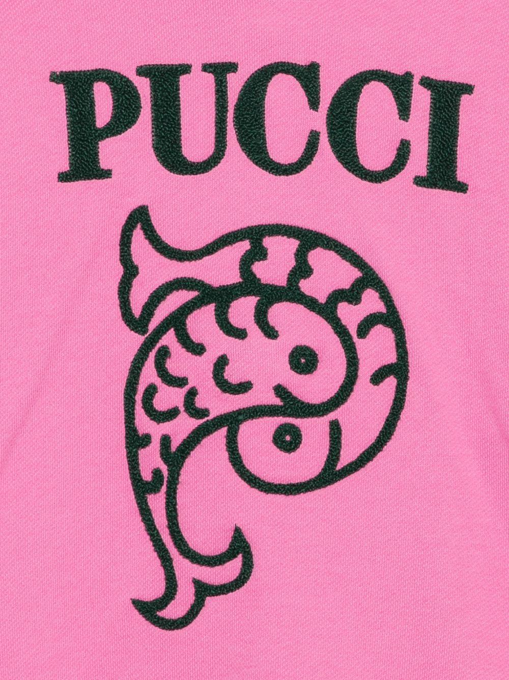 Felpa per bambina Emilio Pucci Kids fucsia con dettaglio logo PZ4A90 Z3183 543VE EMILIO PUCCI KIDS