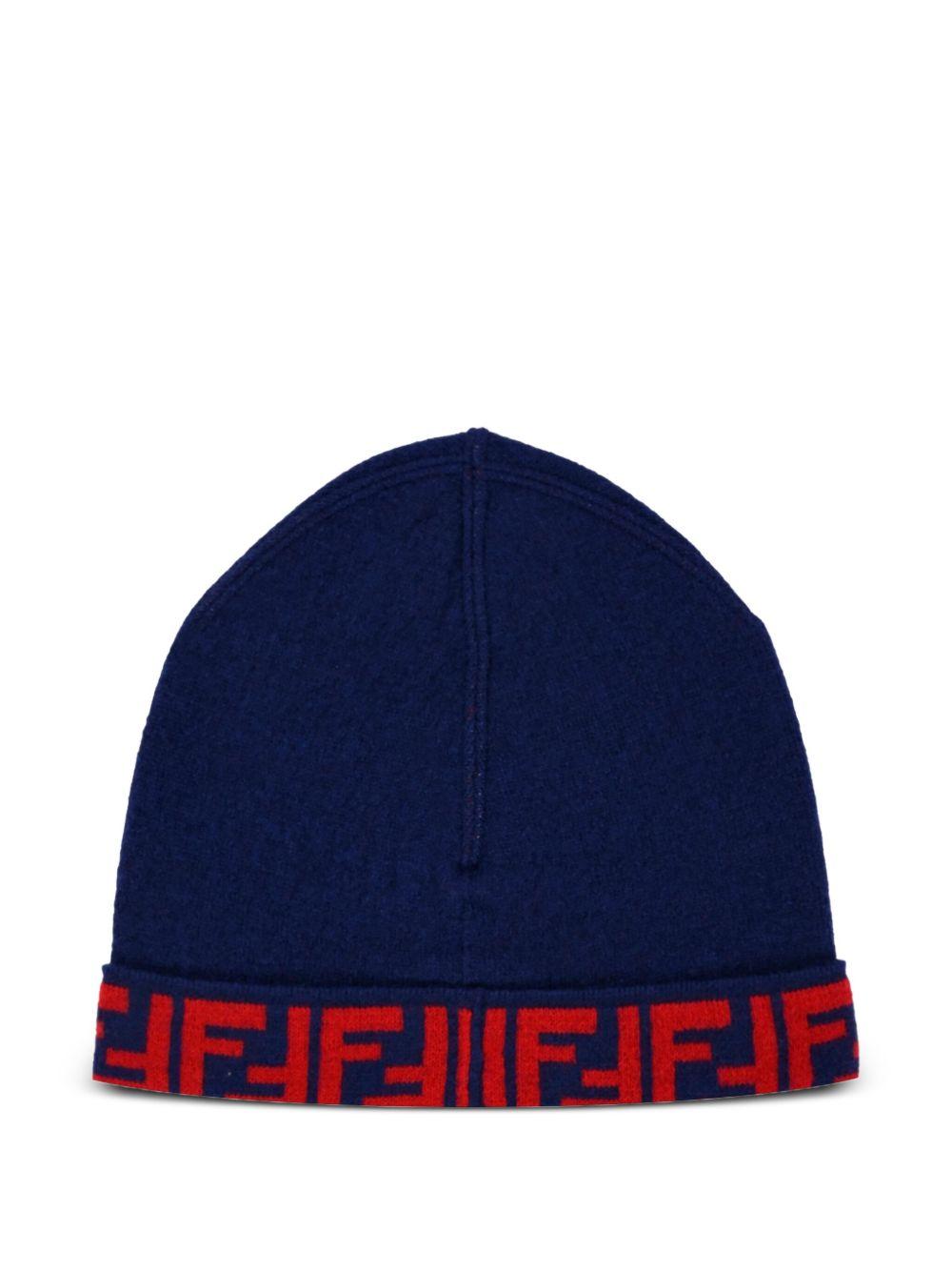 Berretto per bambino Fendi Kids blu con logo JUP063 AO29 F08B9 FENDI KIDS