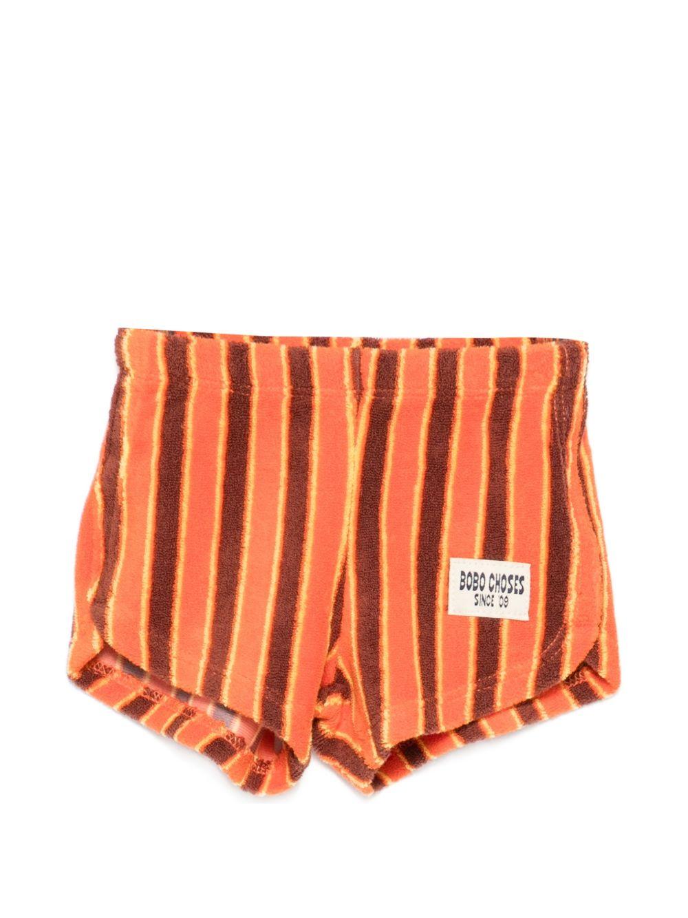 Shorts per neonato Bobo Choces arancione con design a righe B126AB049 811 BOBO CHOSES KIDS