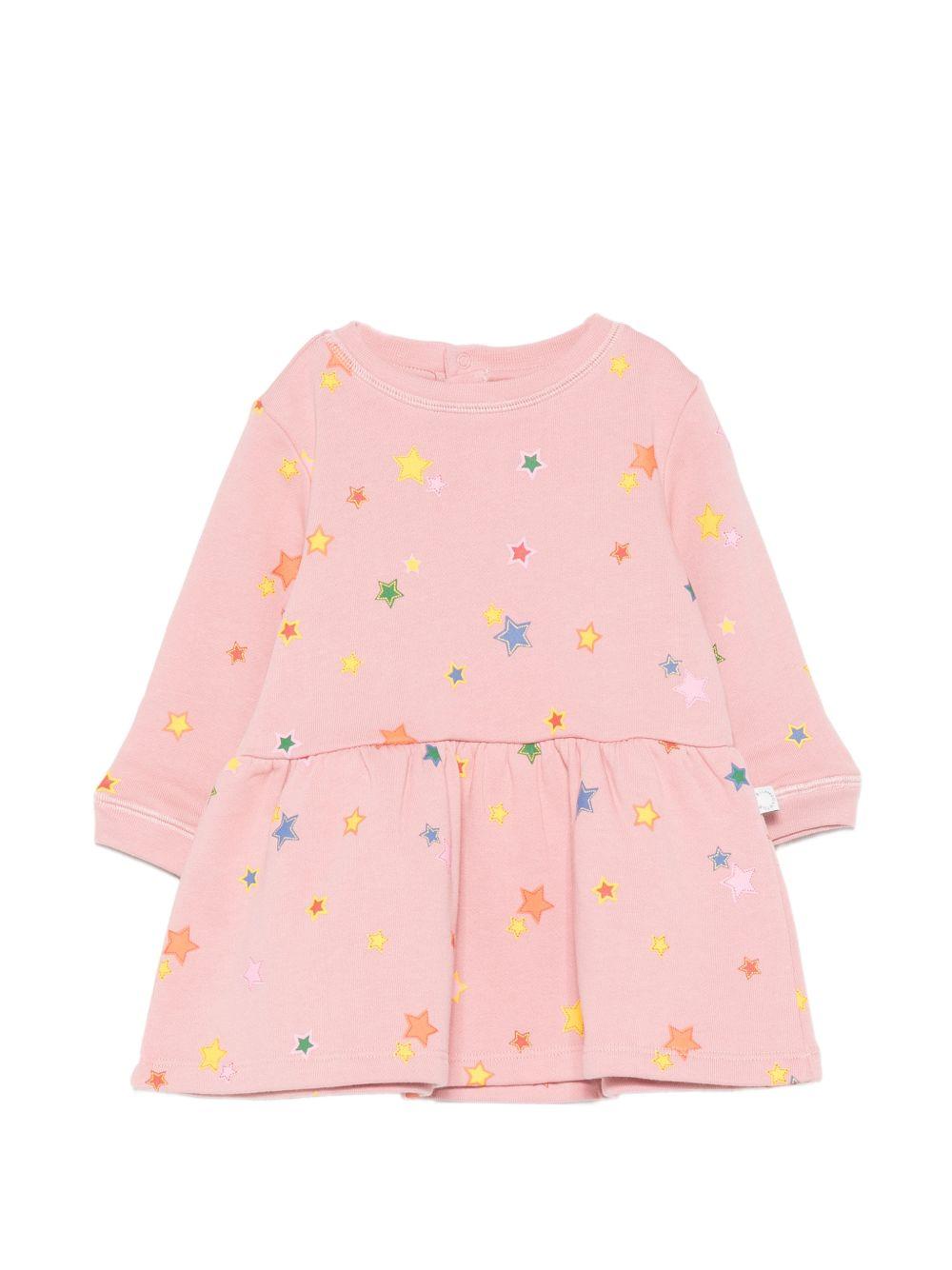 Abito per neonata Stella McCartney Kids rosa con stampa grafica stelle TZ1030 Z4021 507MC STELLA McCARTNEY KIDS