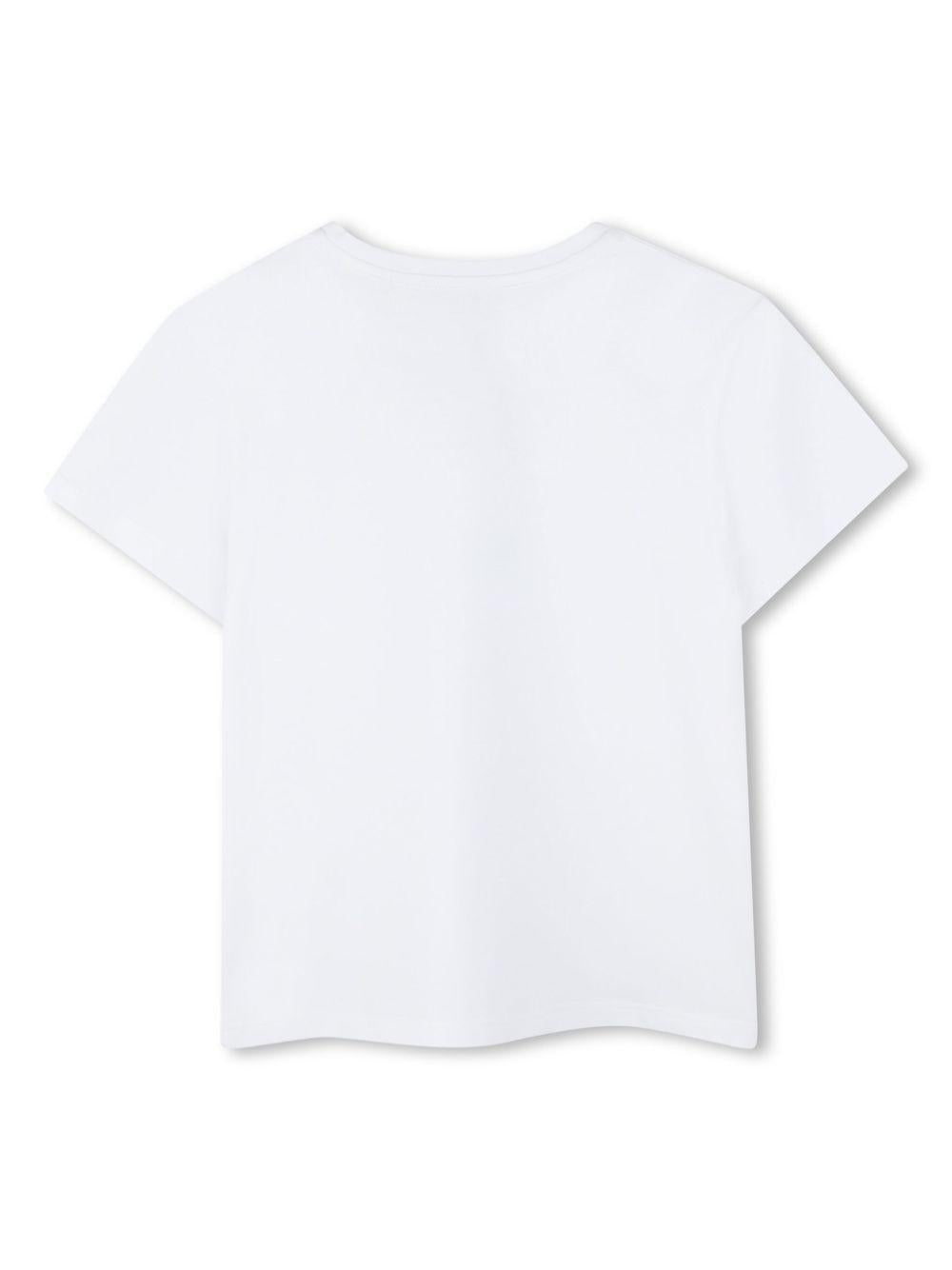 T-shirt per bambina Givenchy Kids bianco con strass con trama jersey H30803 10P GIVENCHY KIDS