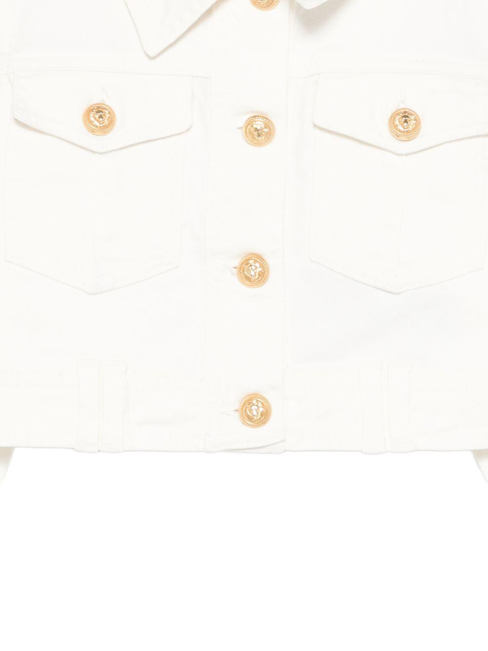 Giubbino per bambina Balmain Kids bianco con bottoni dorati BY2A07 Z3702 100 BALMAIN KIDS