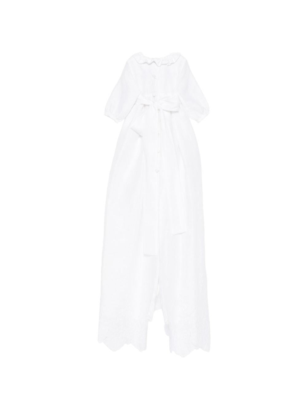 Abito battesimale per neonata Jesurum bianco con colletto a balze RAMAGE BIANCO JESURUM