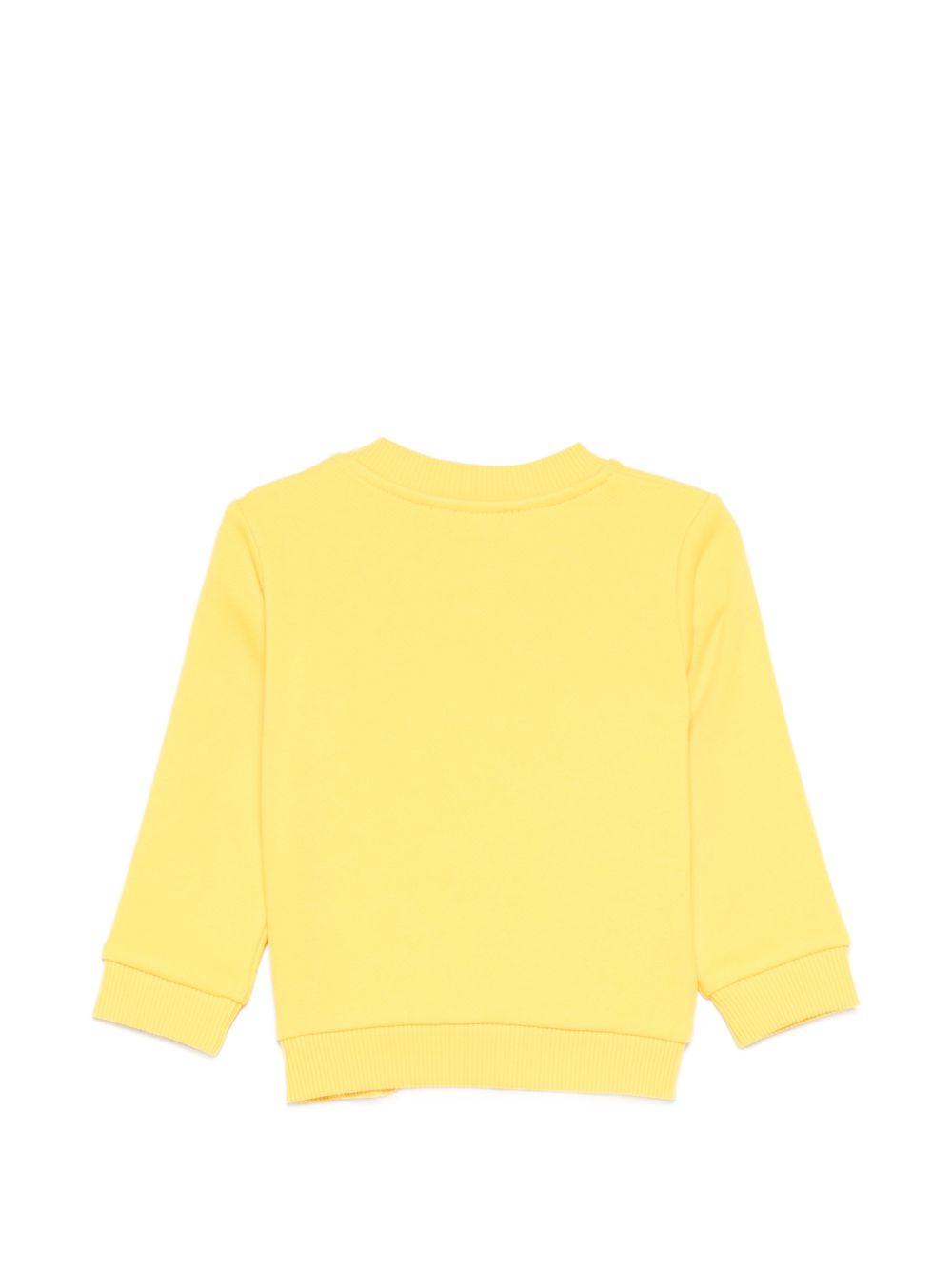 Felpa per neonati Moschino Kids gialla con stampa tre Teddy Bear MTF060LCA89 50577 MOSCHINO KIDS