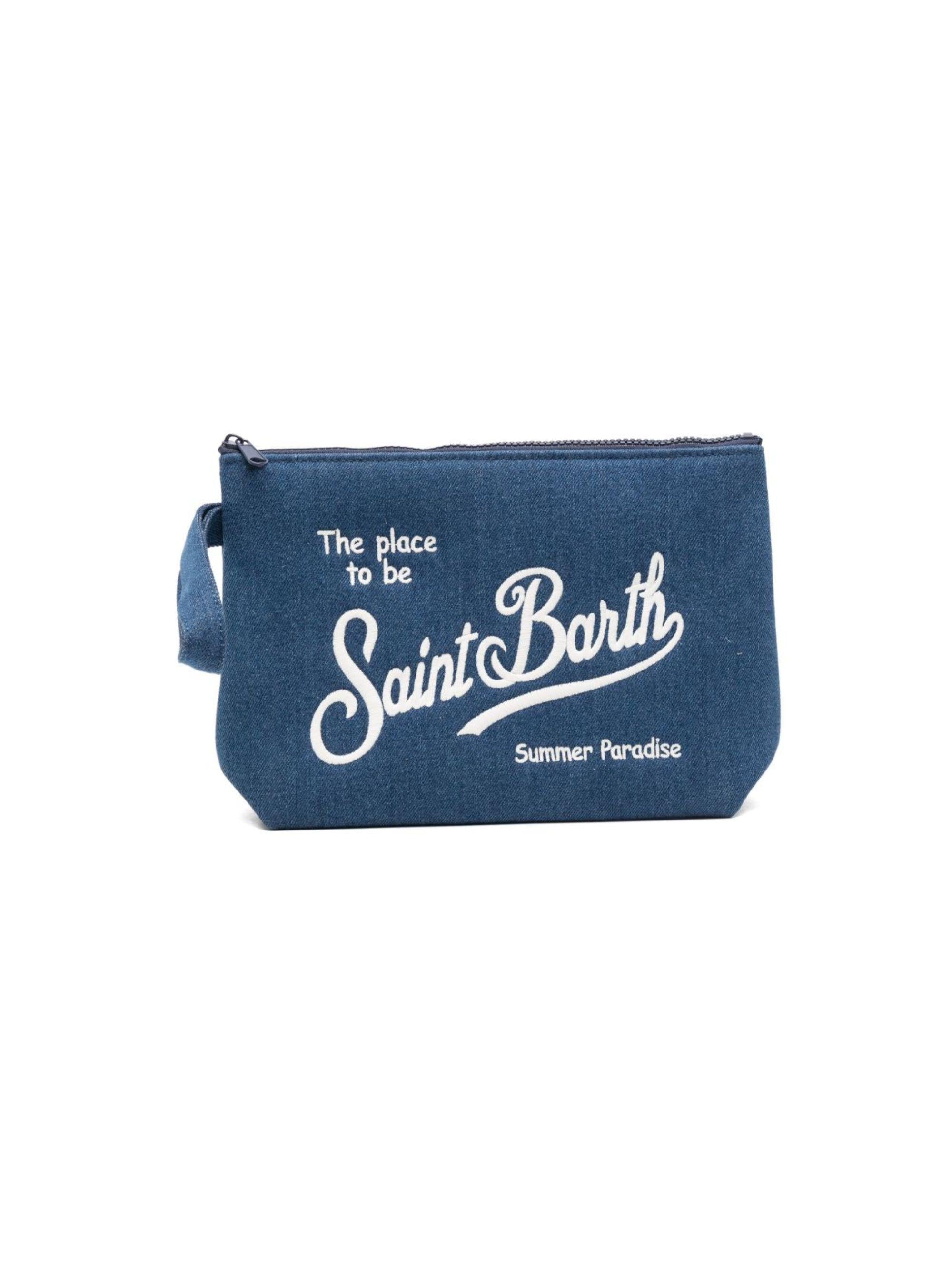 Pochette Aline MC2 Saint Barth denim con logo ricamato sul davanti ALI0017 00436L MC2 ST. BARTH KIDS