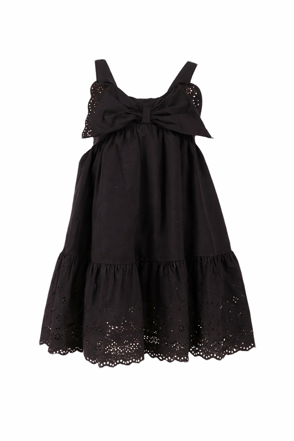 Abito per bambina Monnalisa nero in popeline con fiocco 17G902 7043 0050 MONNALISA