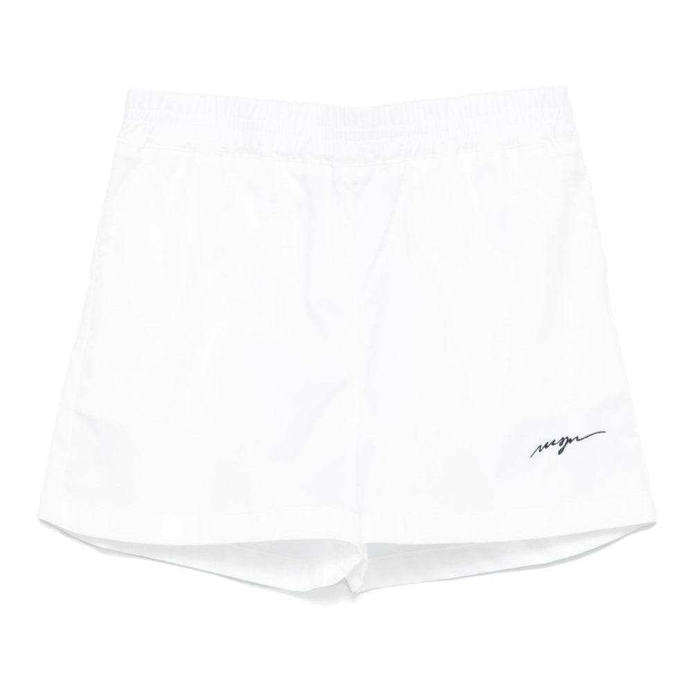 Shorts sportivi con logo per bambina MSGM Kids bianco con vita elasticizzata S5MSJGSH270 001 MSGM KIDS