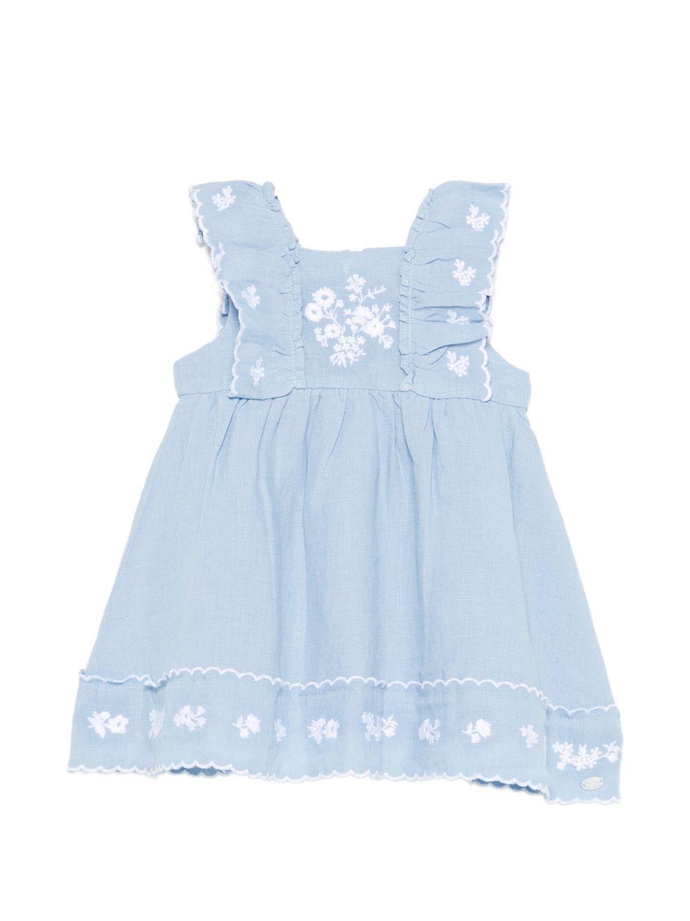 Abito per neonata Tartine & Chocolat azzurro con ruches e ricami CC30151 43 TArtine & Chocolat KIDS