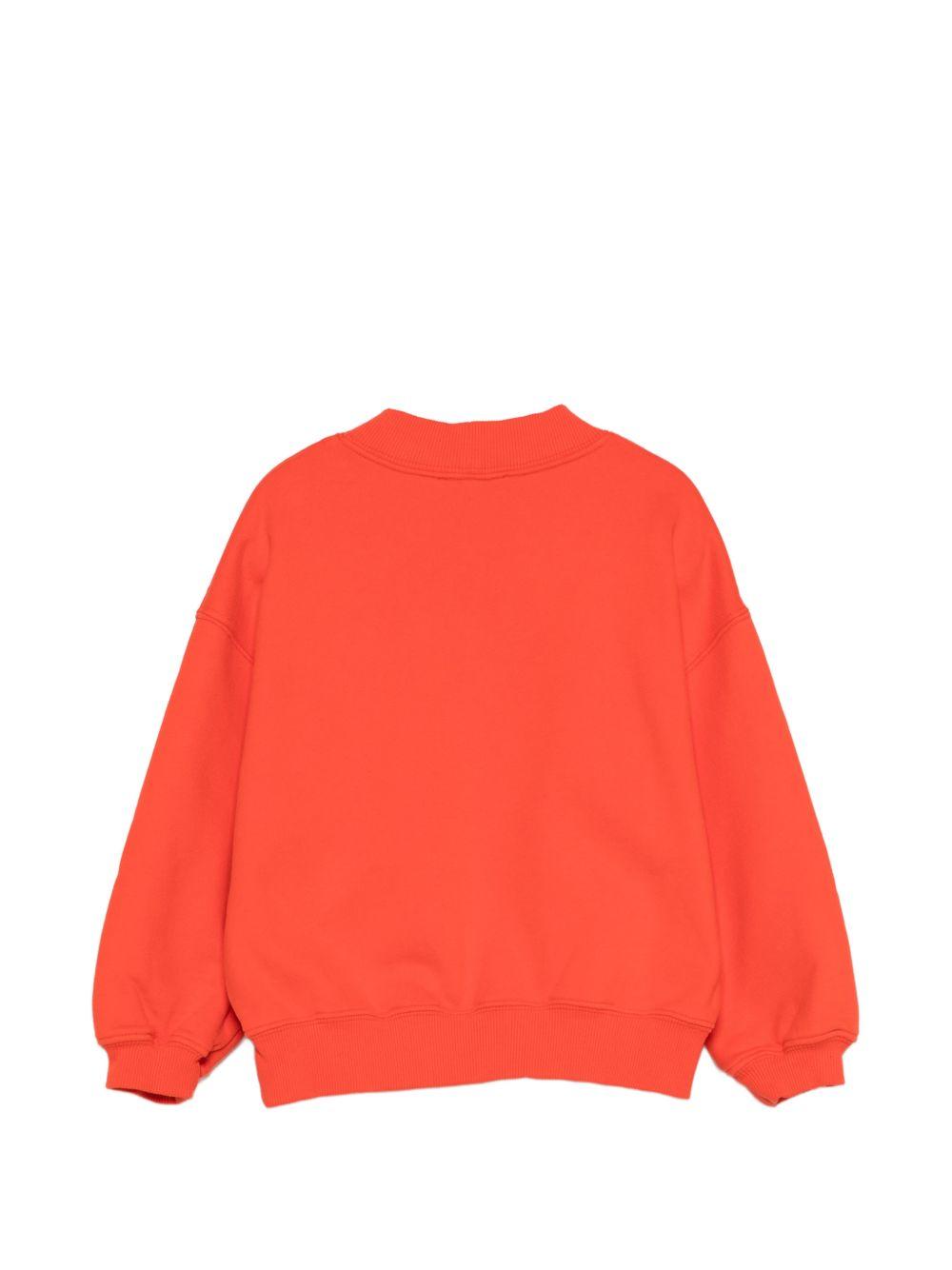 Felpa per bambina Bonpoint arancione con orlo a coste S06GSWK00010 151A BONPOINT KIDS