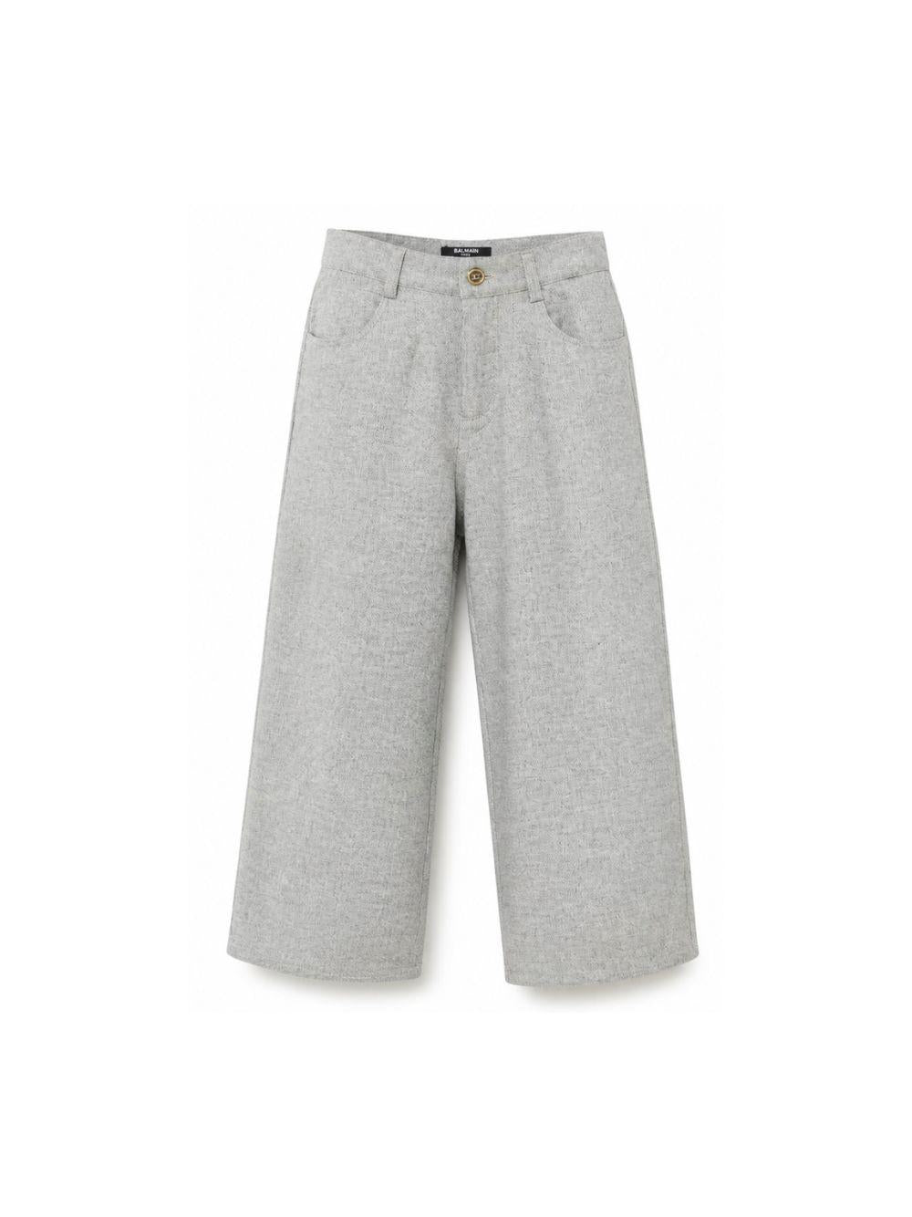 Pantaloni per bambino Balmain Kids grigi con motivo mélange BZ6H80 I0341 806OR BALMAIN KIDS
