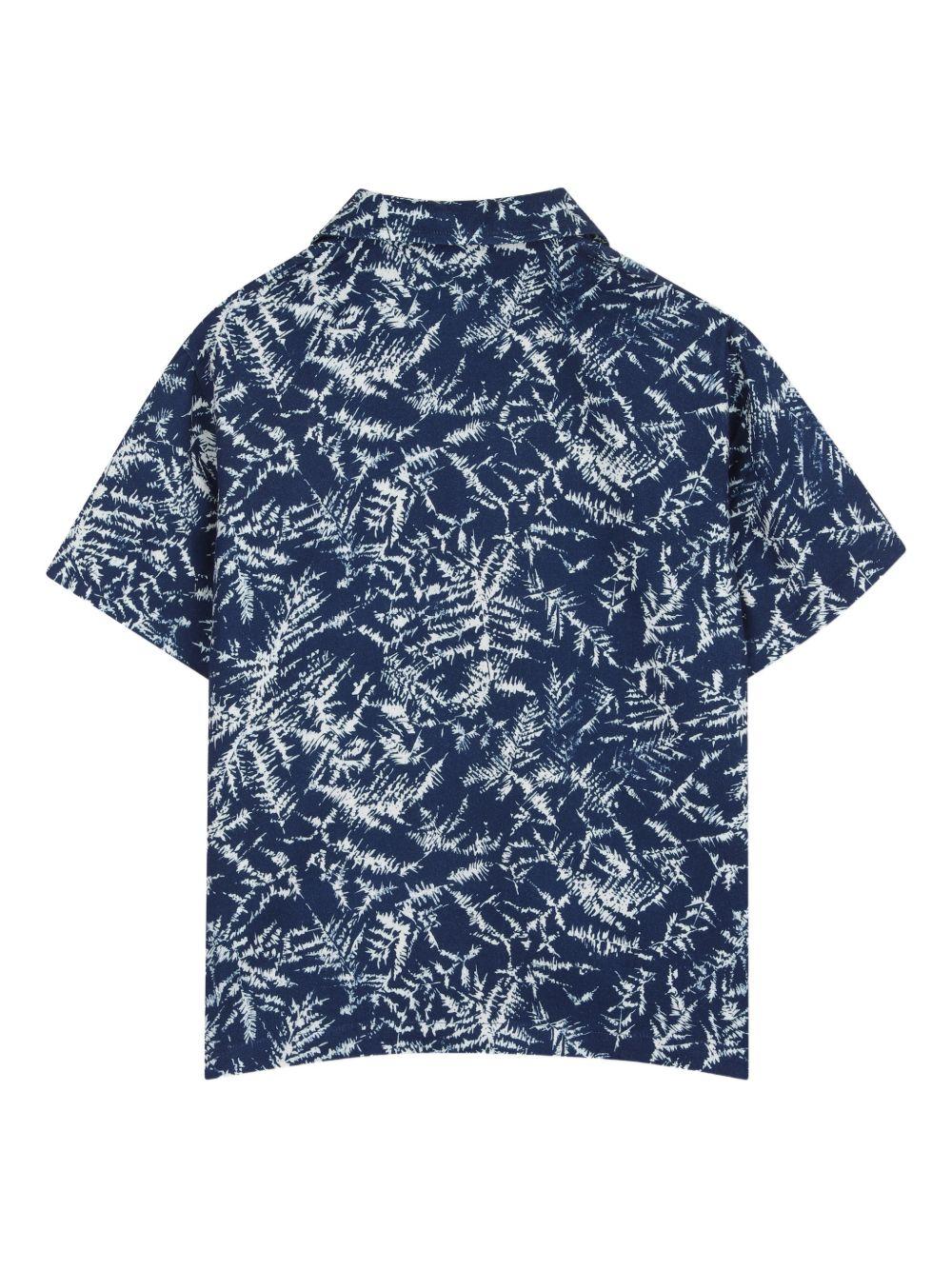 Camicia per bambino Hugo Kids blu con stampa floreale all-over G01001 V21 Hugo KIDS