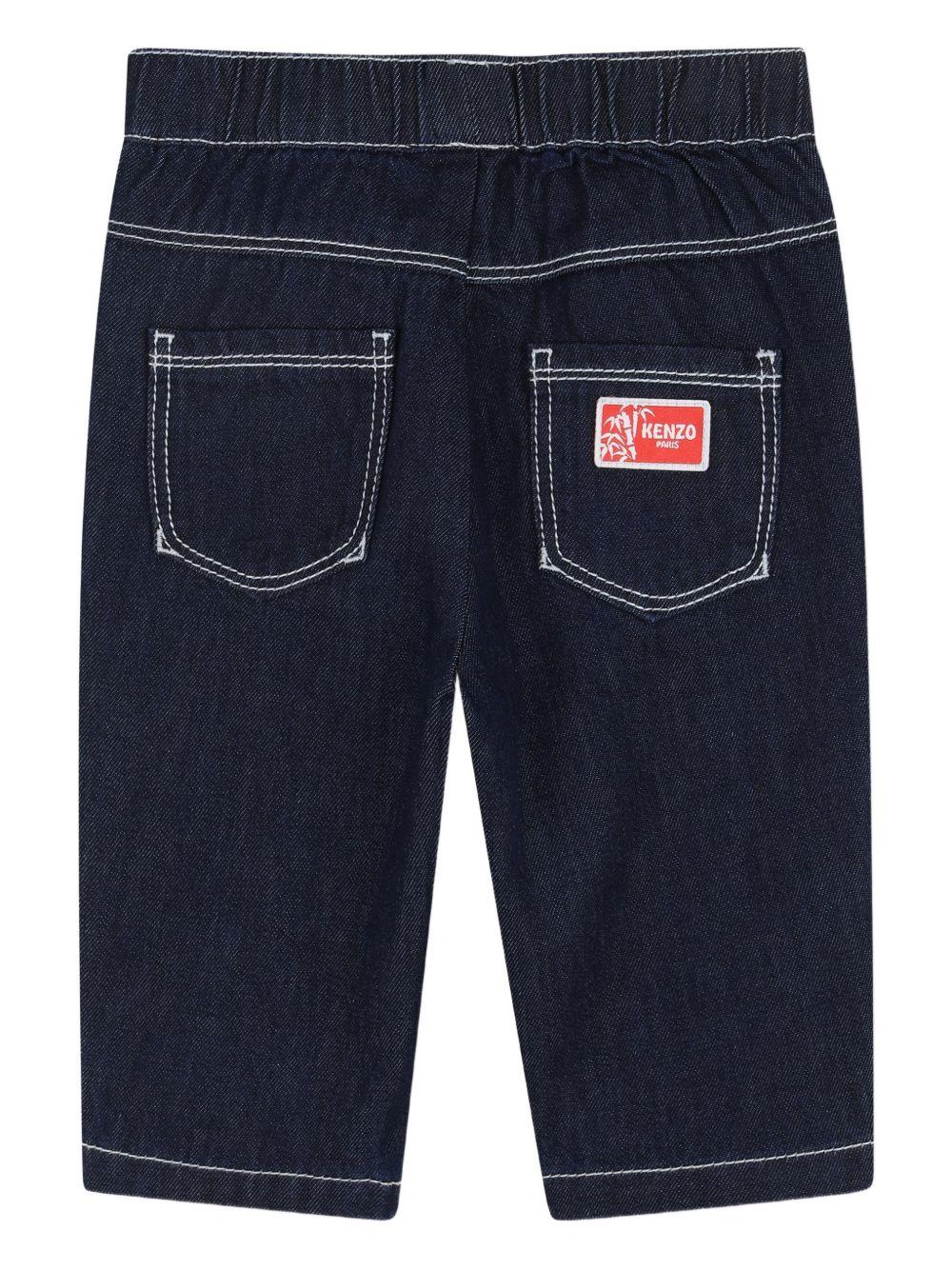 Pantaloni per neonato Kenzo Kids blu con cuciture a contrasto K61709 Z35 KENZO KIDS