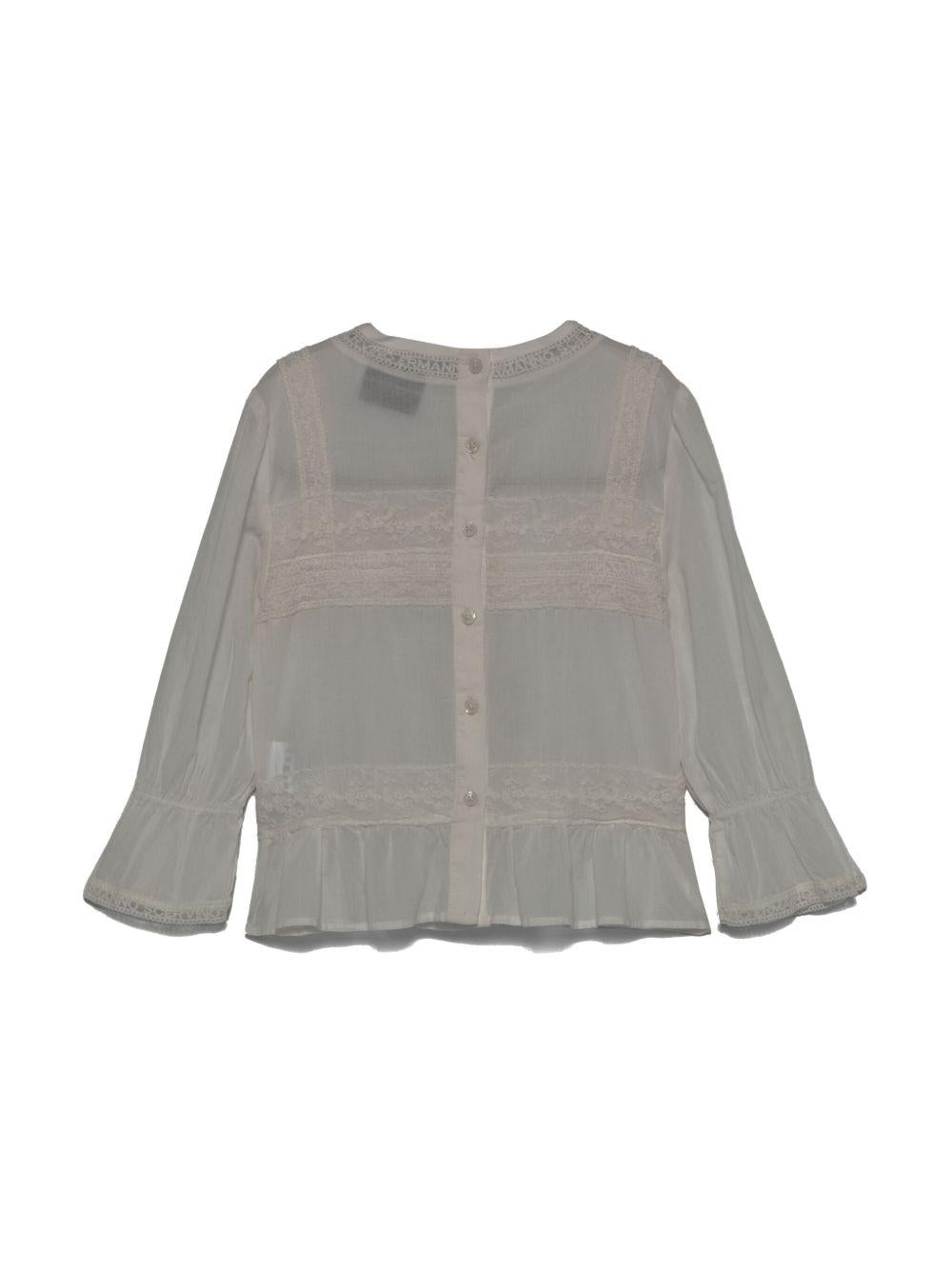 Blusa per bambina Ermanno Scervino Junior bianco con ricamo SFCA032CCF019 B002 ERMANNO SCERVINO KIDS