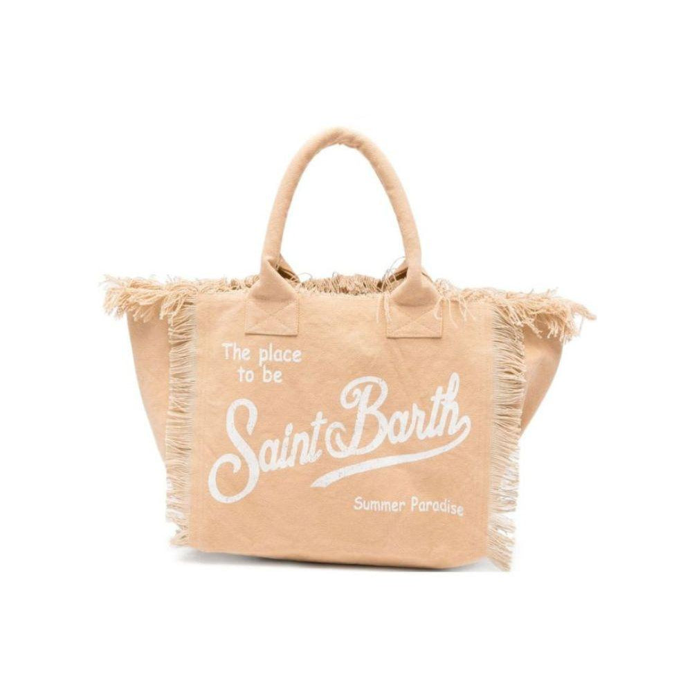 Borsa Vanity MC2 Saint Barth beige con stampa del logo sul davanti VANI001 00102L MC2 ST. BARTH KIDS