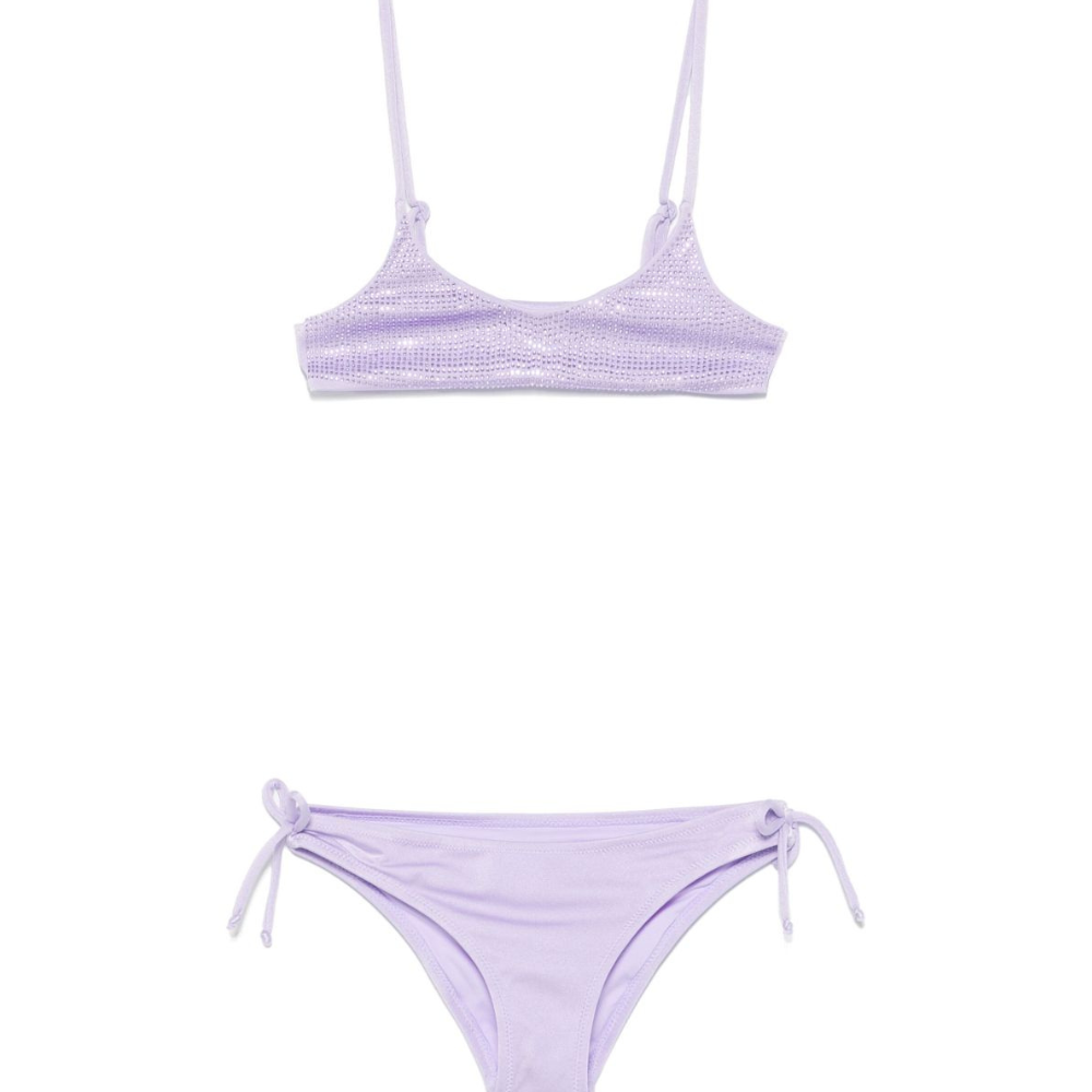 Bikini per bambina MC2 Saint Barth Kids Paloma lilla con decorazione strass PALO002 04035H MC2 ST. BARTH KIDS