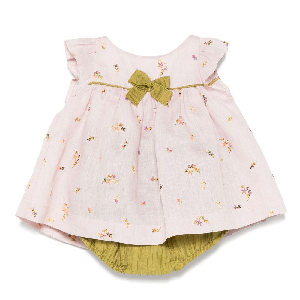 Abito per neonata La Stupenderia rosa con ricamo a fiori TBCT52 I02 LA STUPENDERIA KIDS