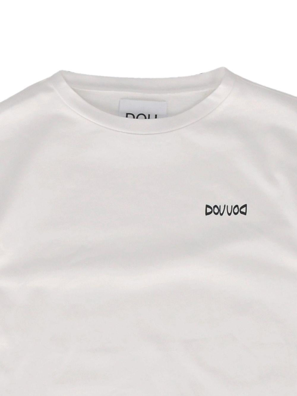 T-shirt per bambino Douuod Kids bianca con logo sul davanti DZ8P20 Z3708 101 DOUUOD KIDS