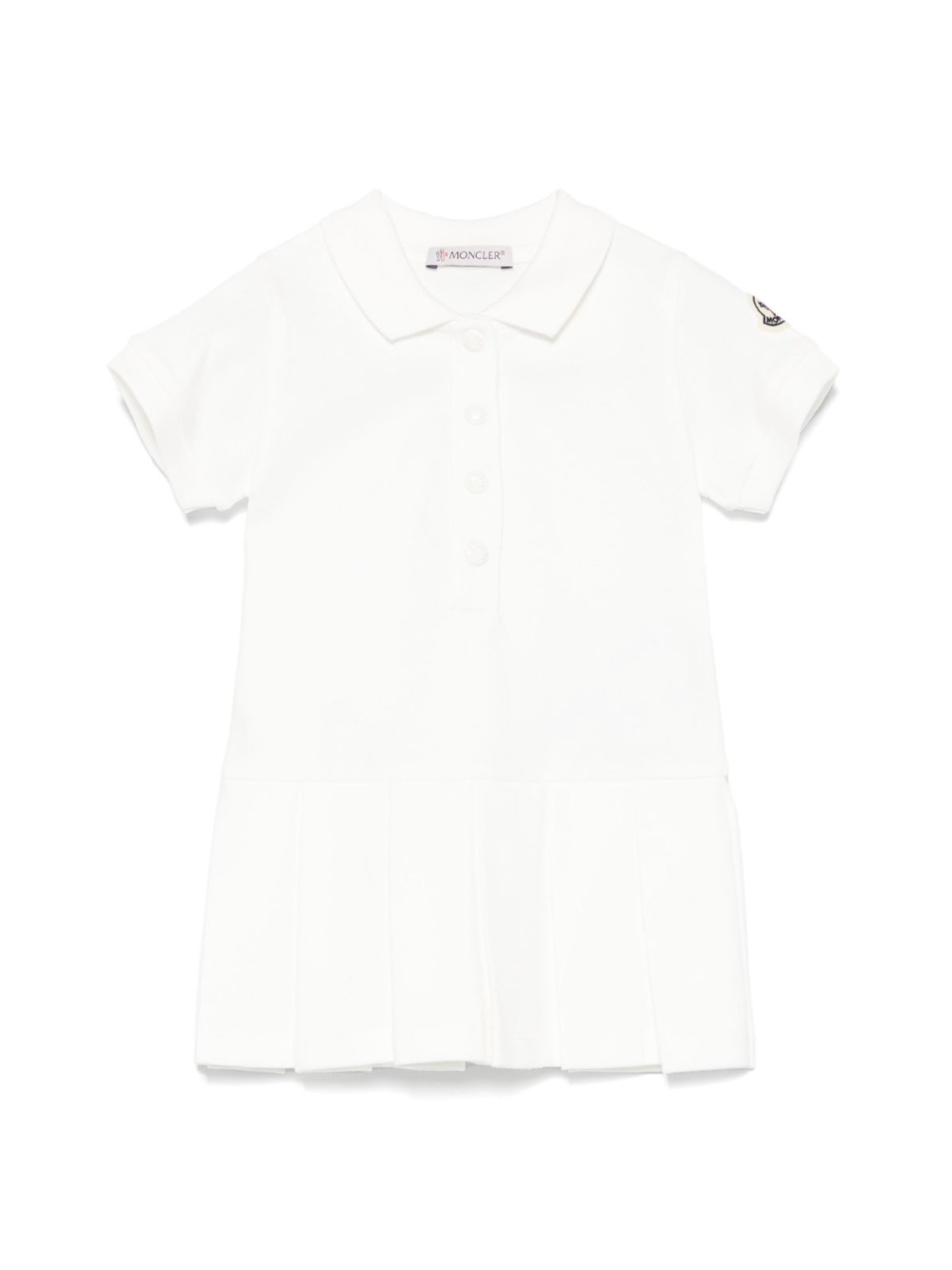 Abito per neonata Moncler Enfant bianco con gonna plissettata K19518I0000689AL2 034 MONCLER KIDS