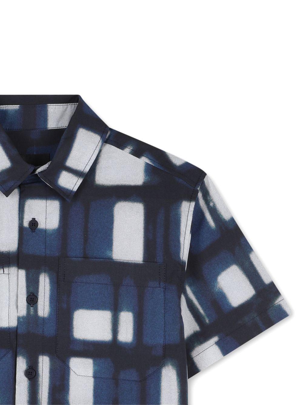 Camicia per bambino Givenchy Kids blu con design a fantasia H31085 Z40 GIVENCHY KIDS